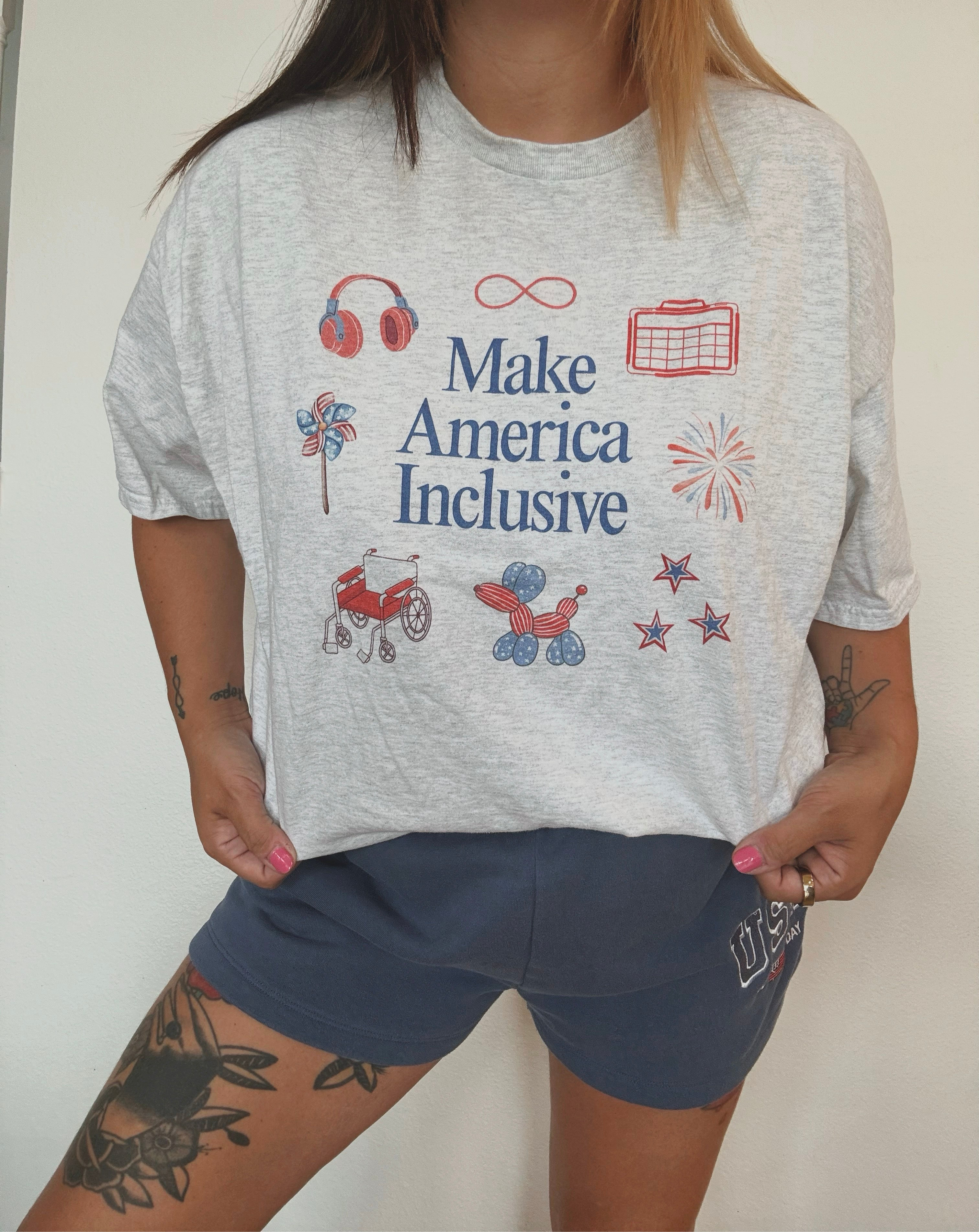 “Make America Inclusive” Doodle Unisex Tee