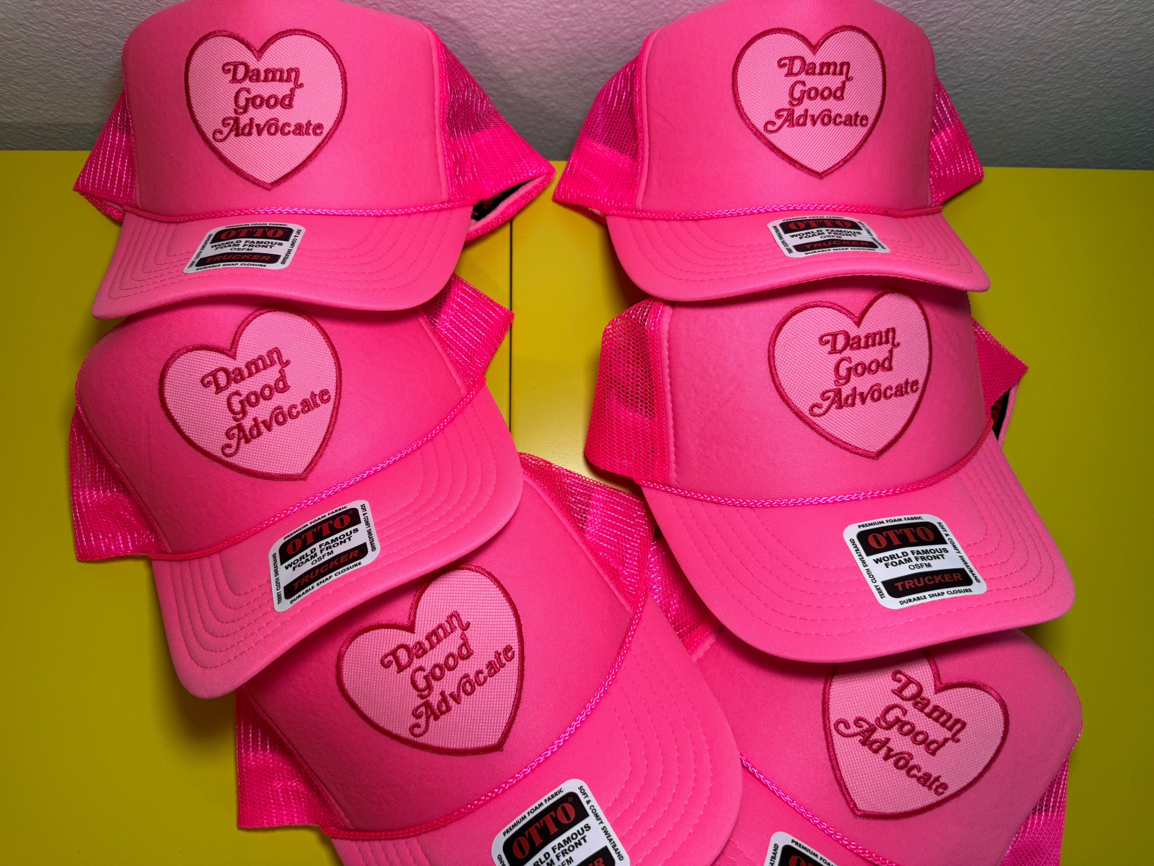 Damn Good Advocate Neon Pink Patch Trucker