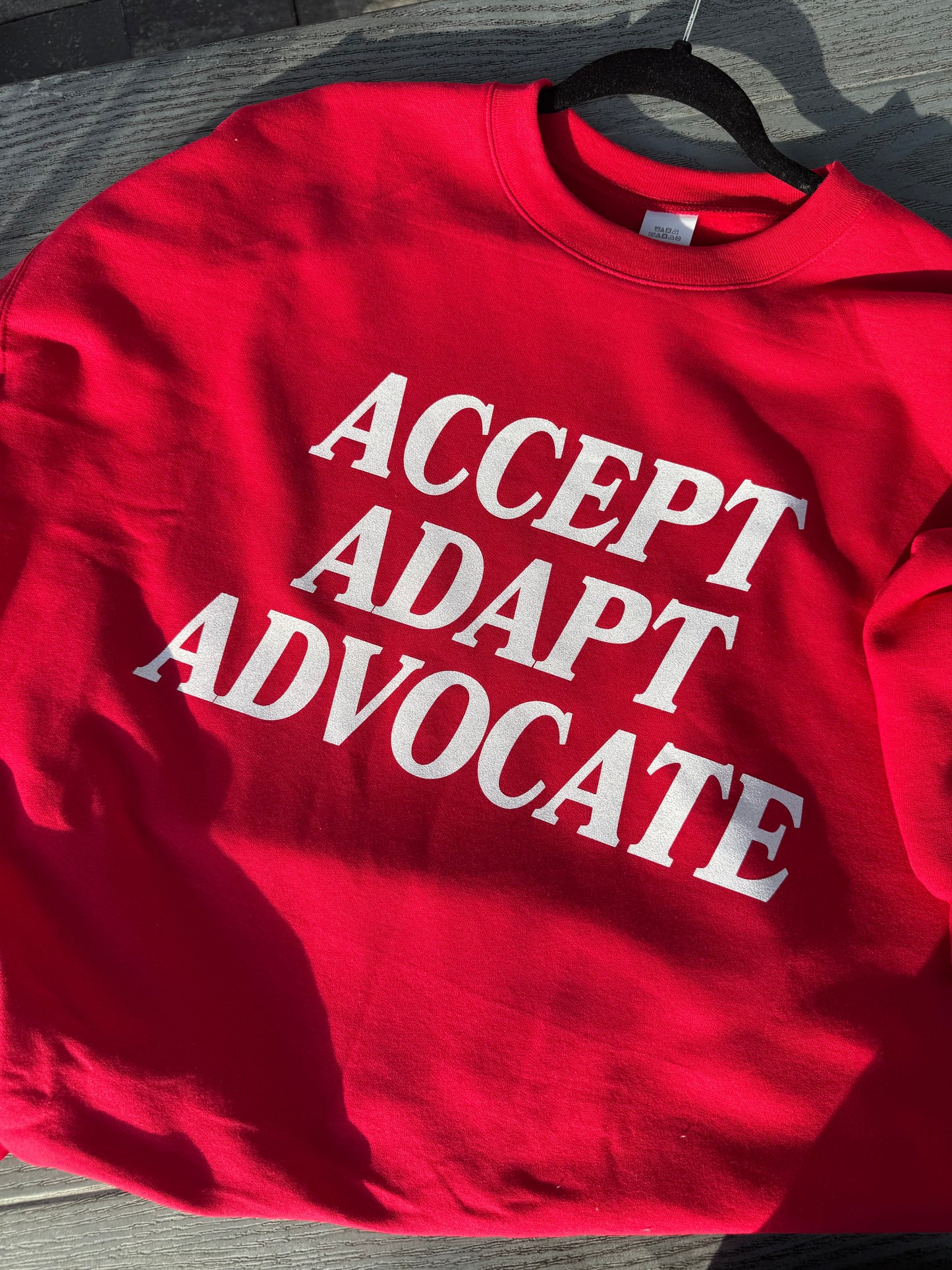 Unisex Accept, Adapt, Advocate Glitter Sweatshirt