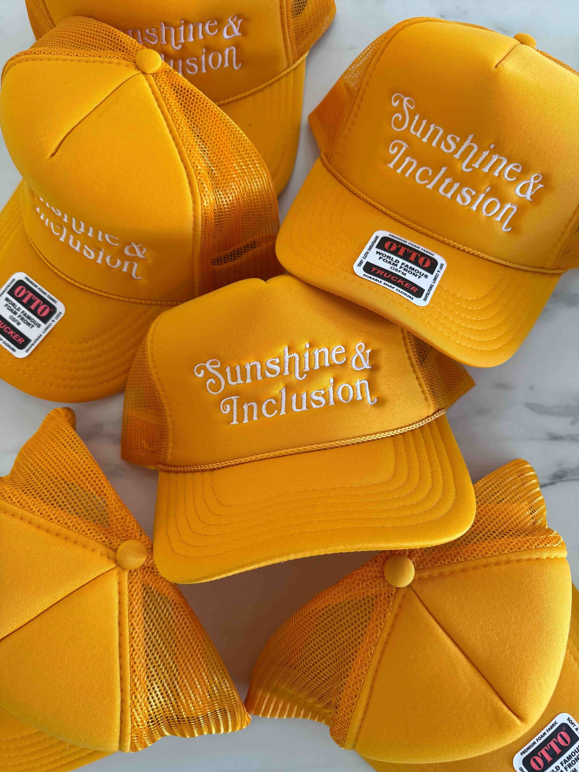Sunshine & Inclusion Embroidered Trucker