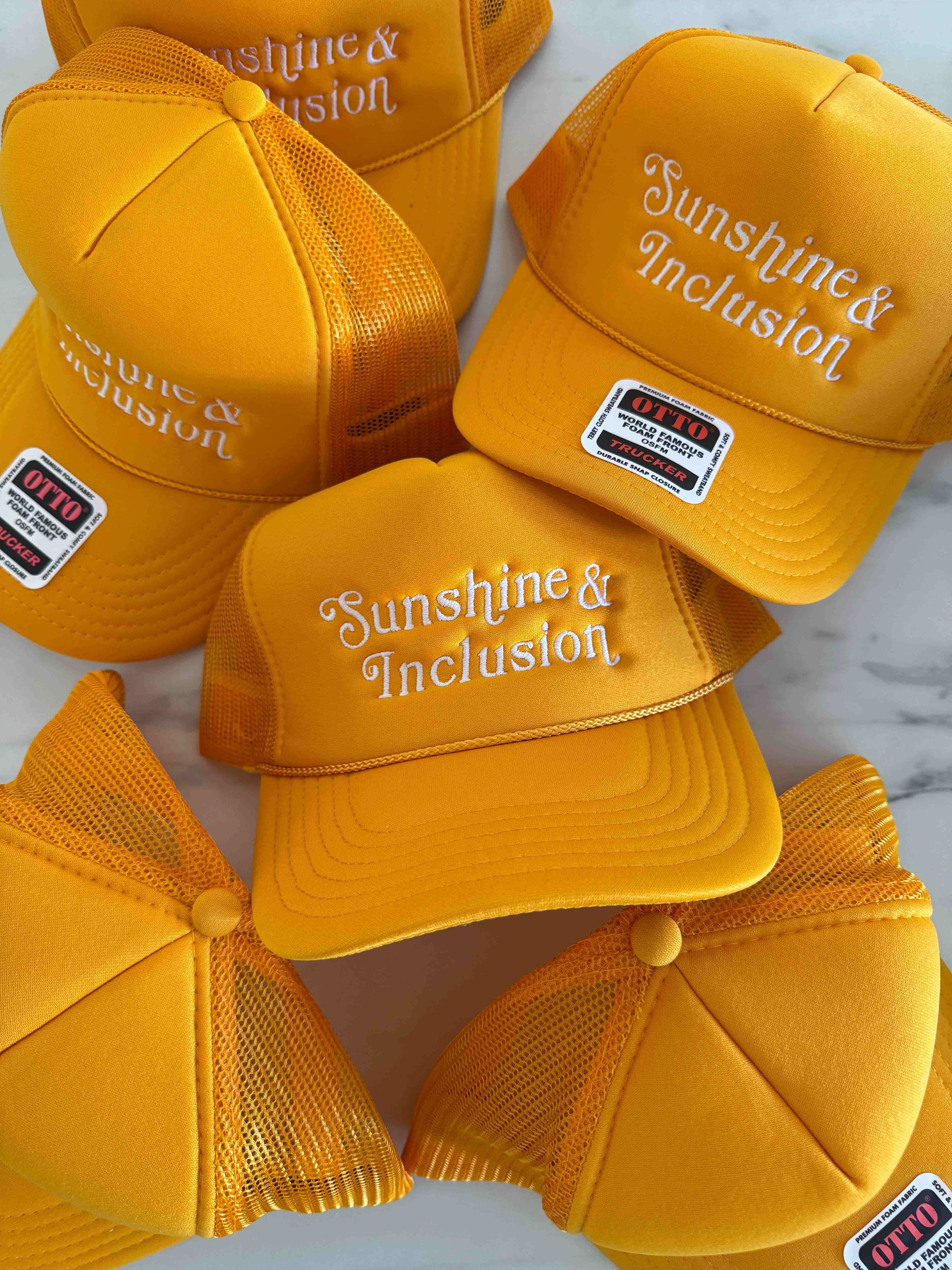 Sunshine & Inclusion Embroidered Trucker