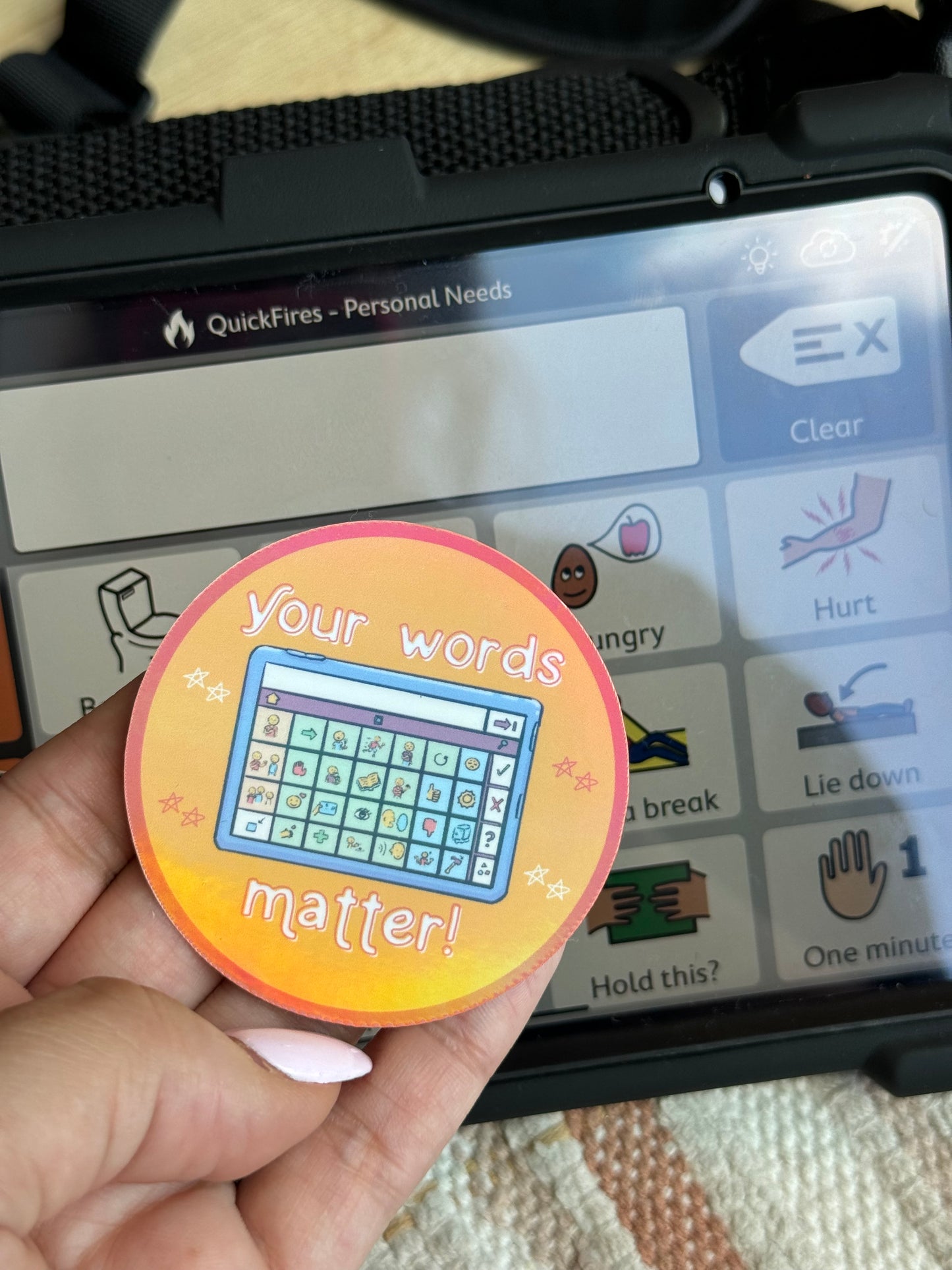 Your Words Matter AAC Holographic Sticker