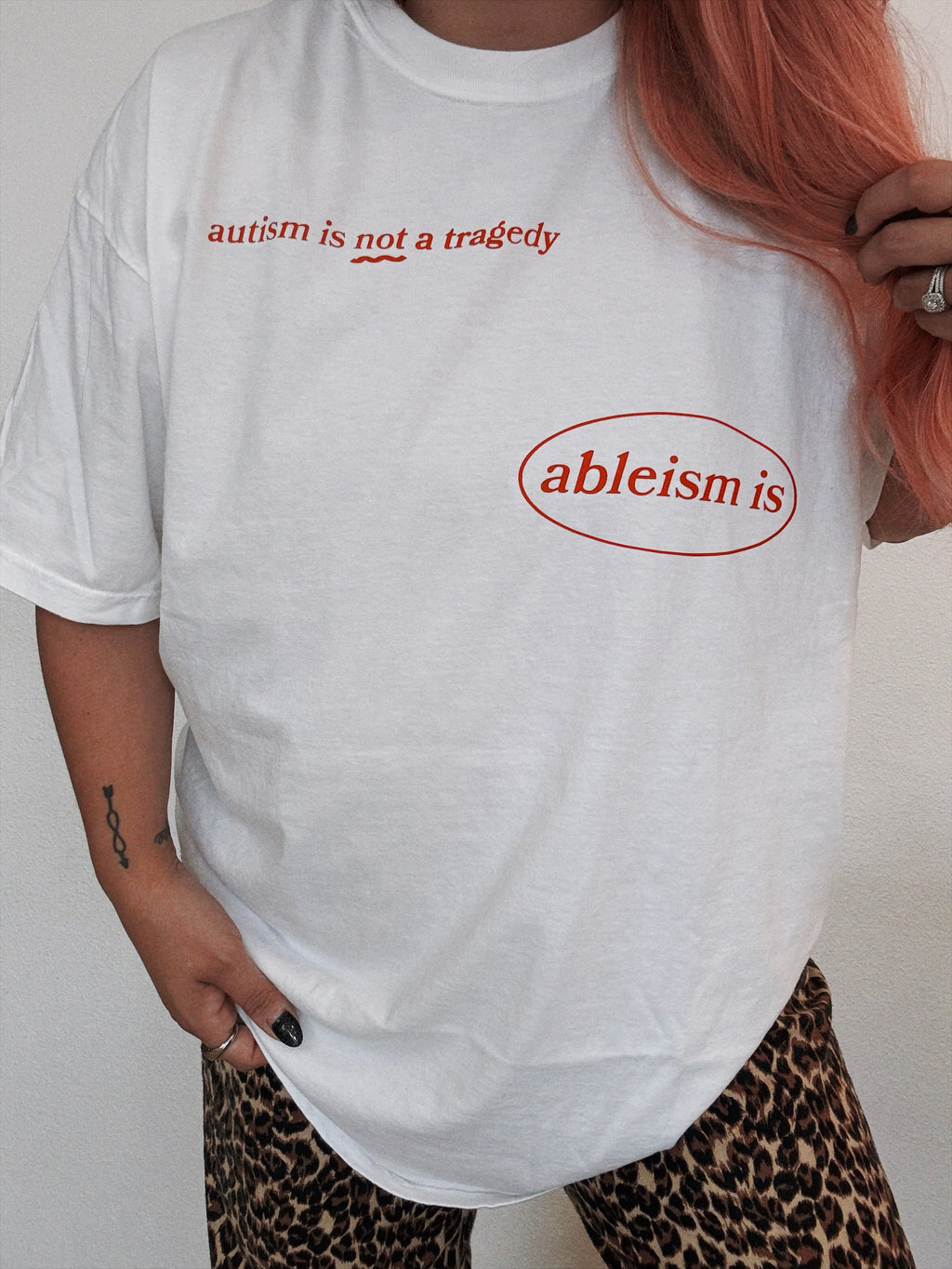 Unisex “Autism is not a tragedy, ableism is” T-Shirt