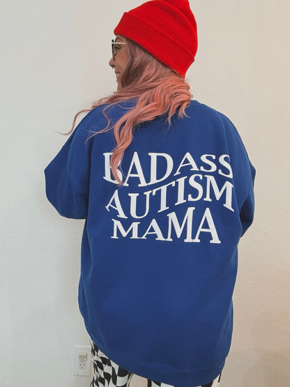 "Badass Autism Mama" Unisex Puff Print Sweatshirt