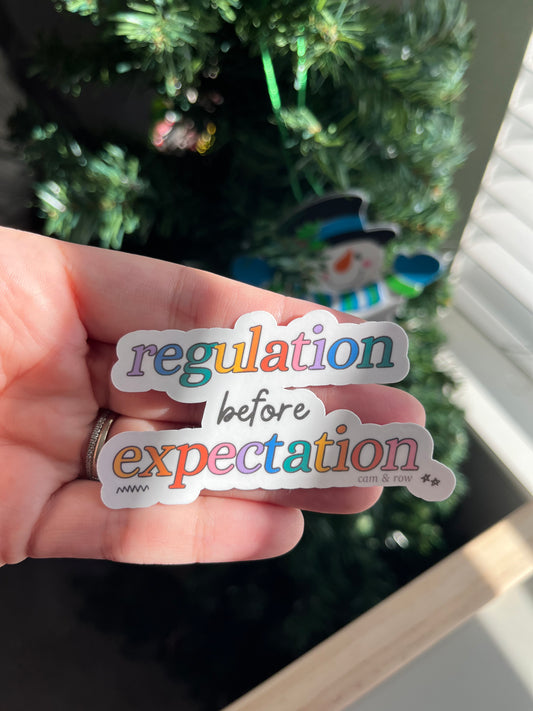 Regulation Before Expectation Holographic Sticker