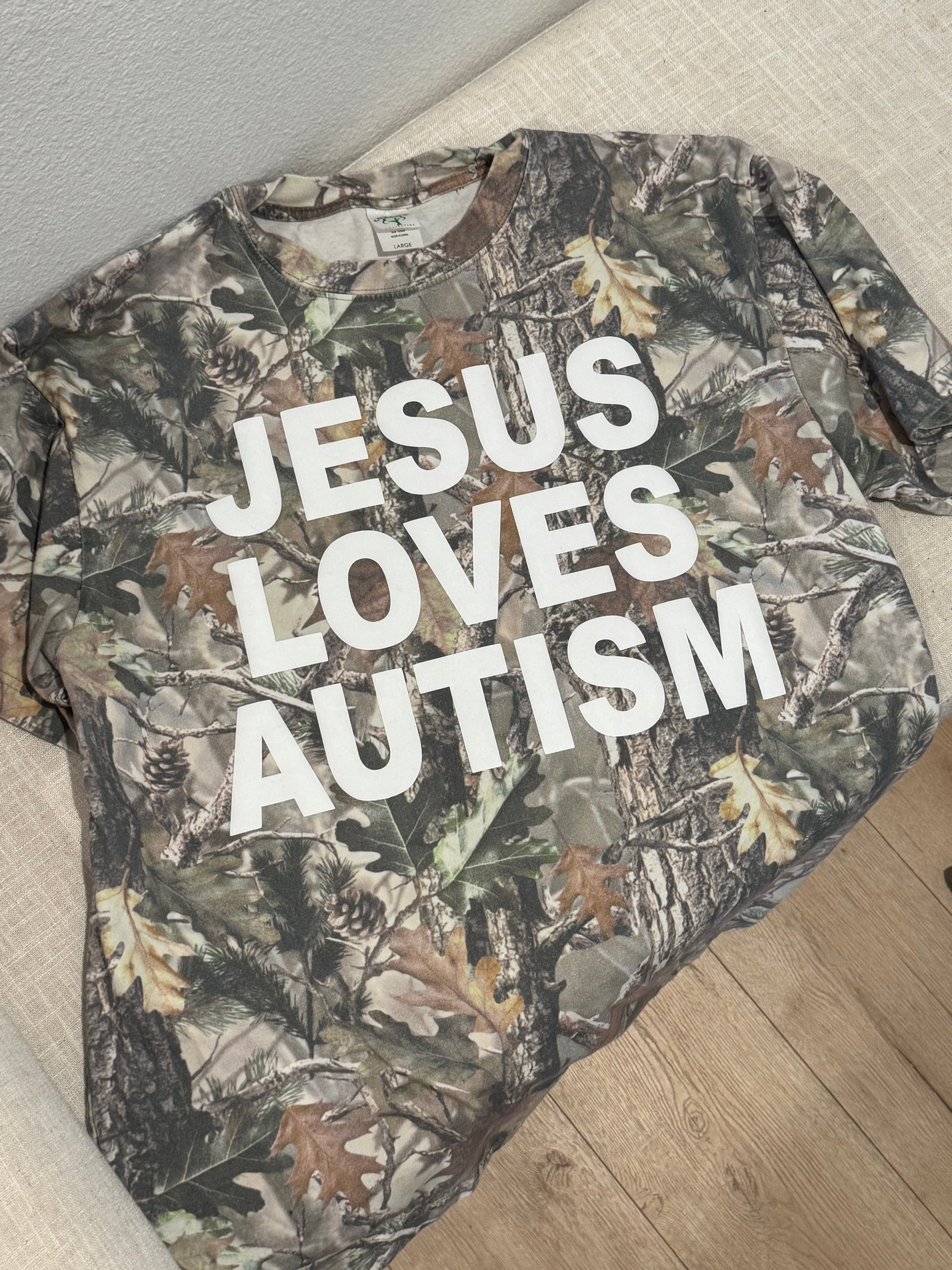 Sample Vintage Camo Print "JLA" Cotton Collective T-Shirt