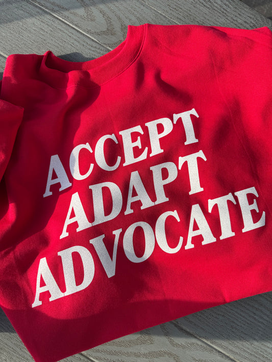 Unisex Accept, Adapt, Advocate Glitter Sweatshirt