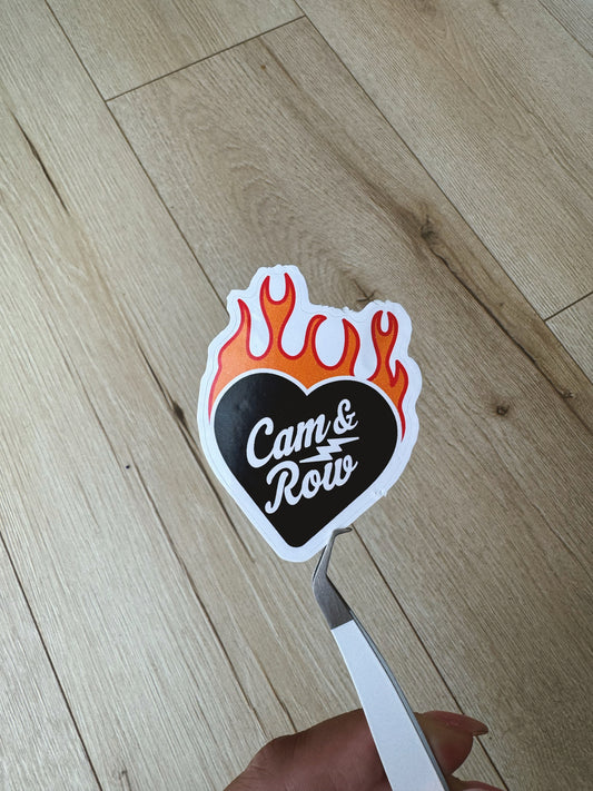 Cam & Row Heart Logo Sticker