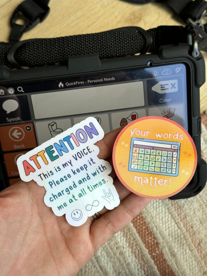 Your Words Matter AAC Holographic Sticker