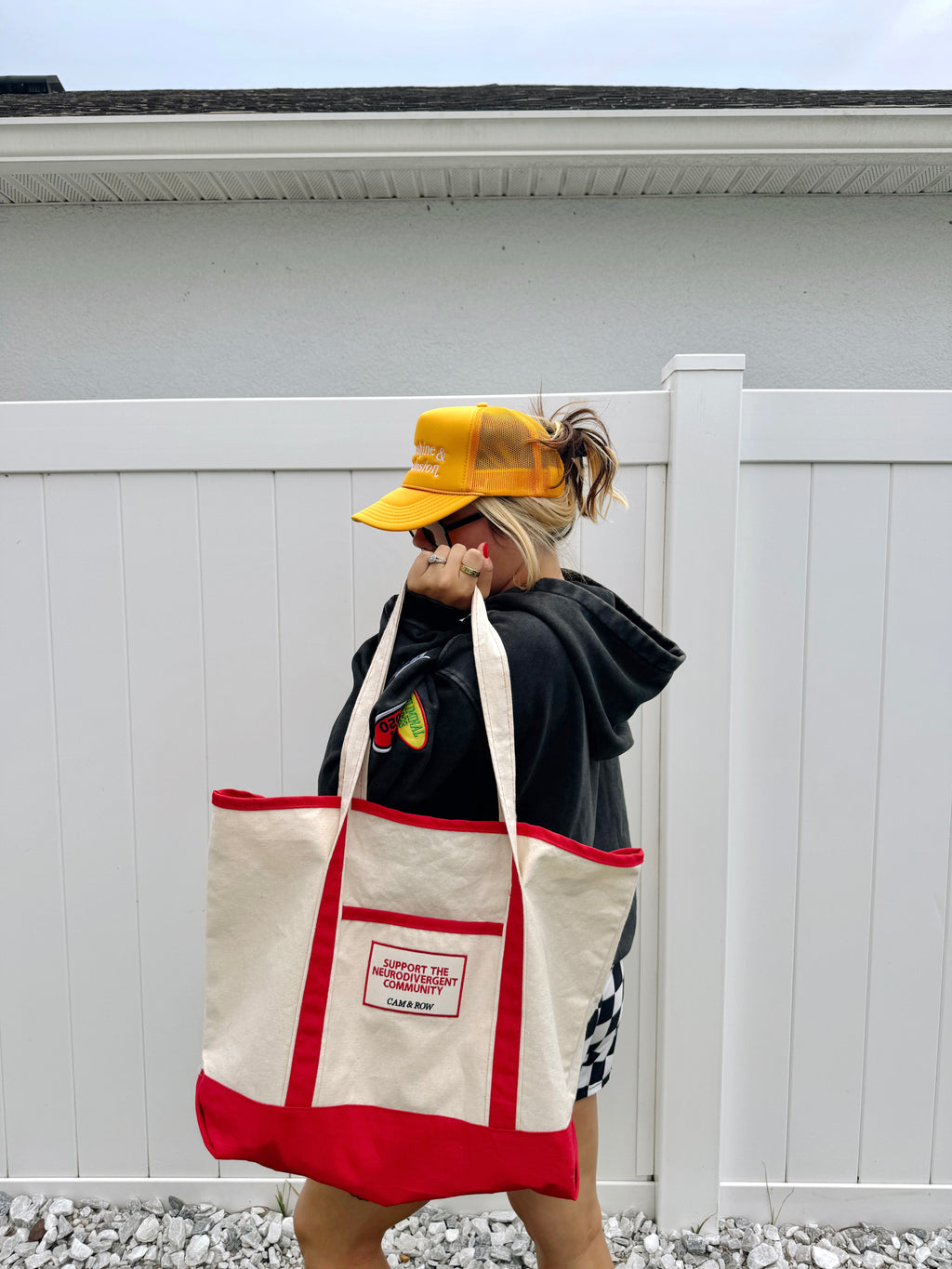 Jumbo Support The Neurodivergent Community Patch Tote Bag