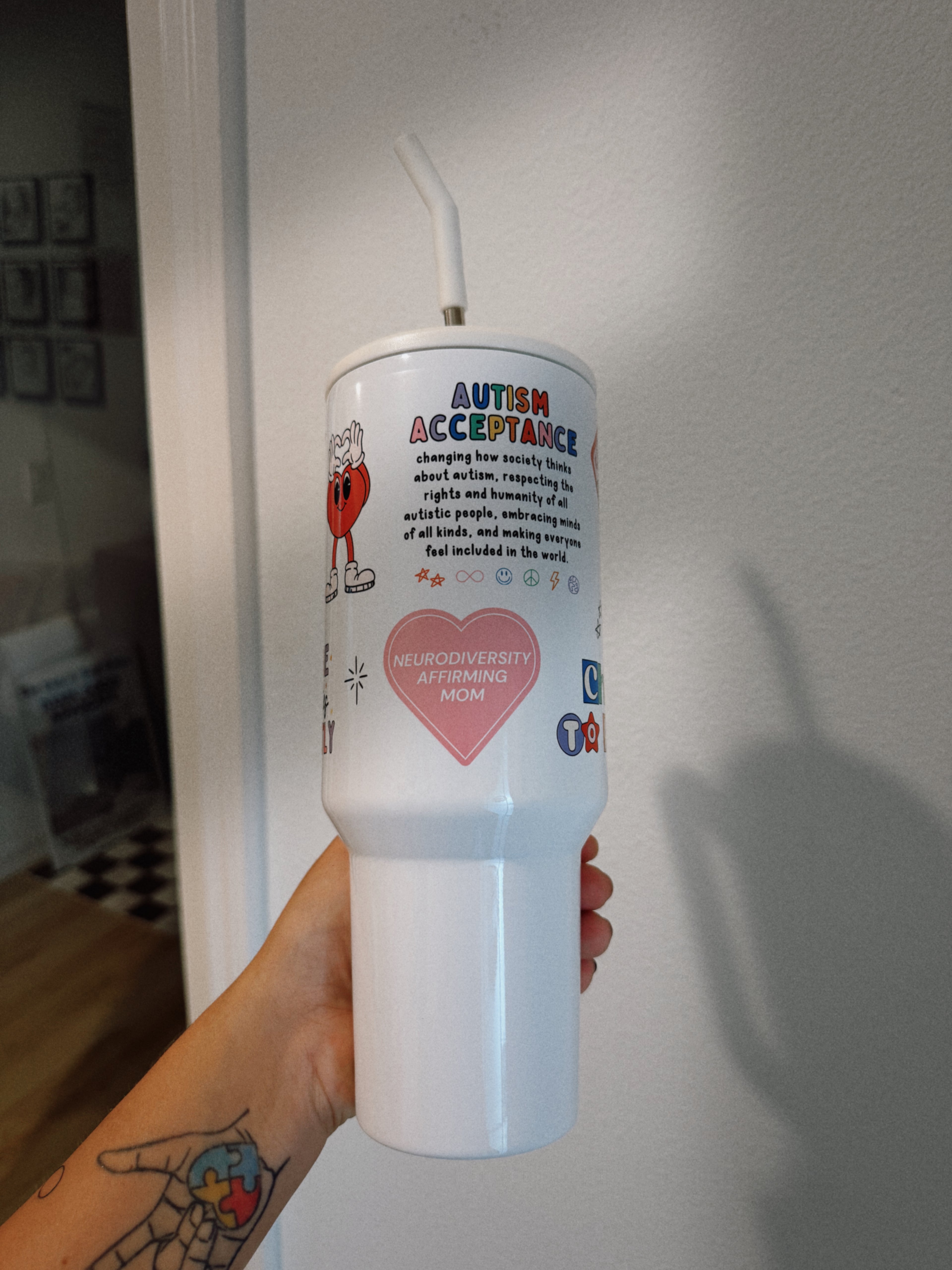 Neurodiversity Affirming Mom 40oz Insulated Tumbler