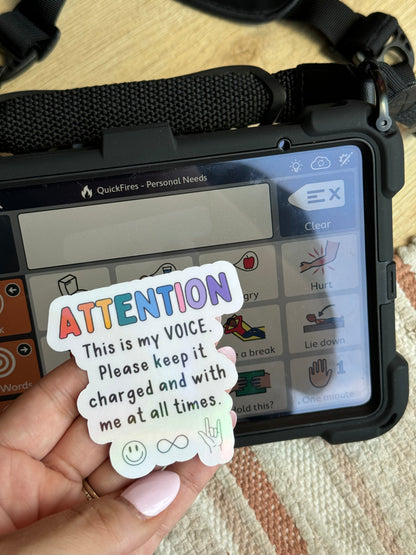 This Is My Voice AAC Holographic Sticker