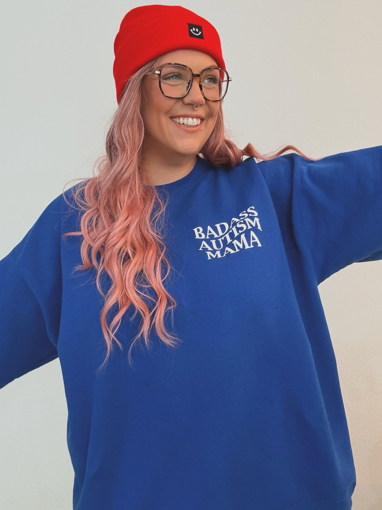 "Badass Autism Mama" Unisex Puff Print Sweatshirt