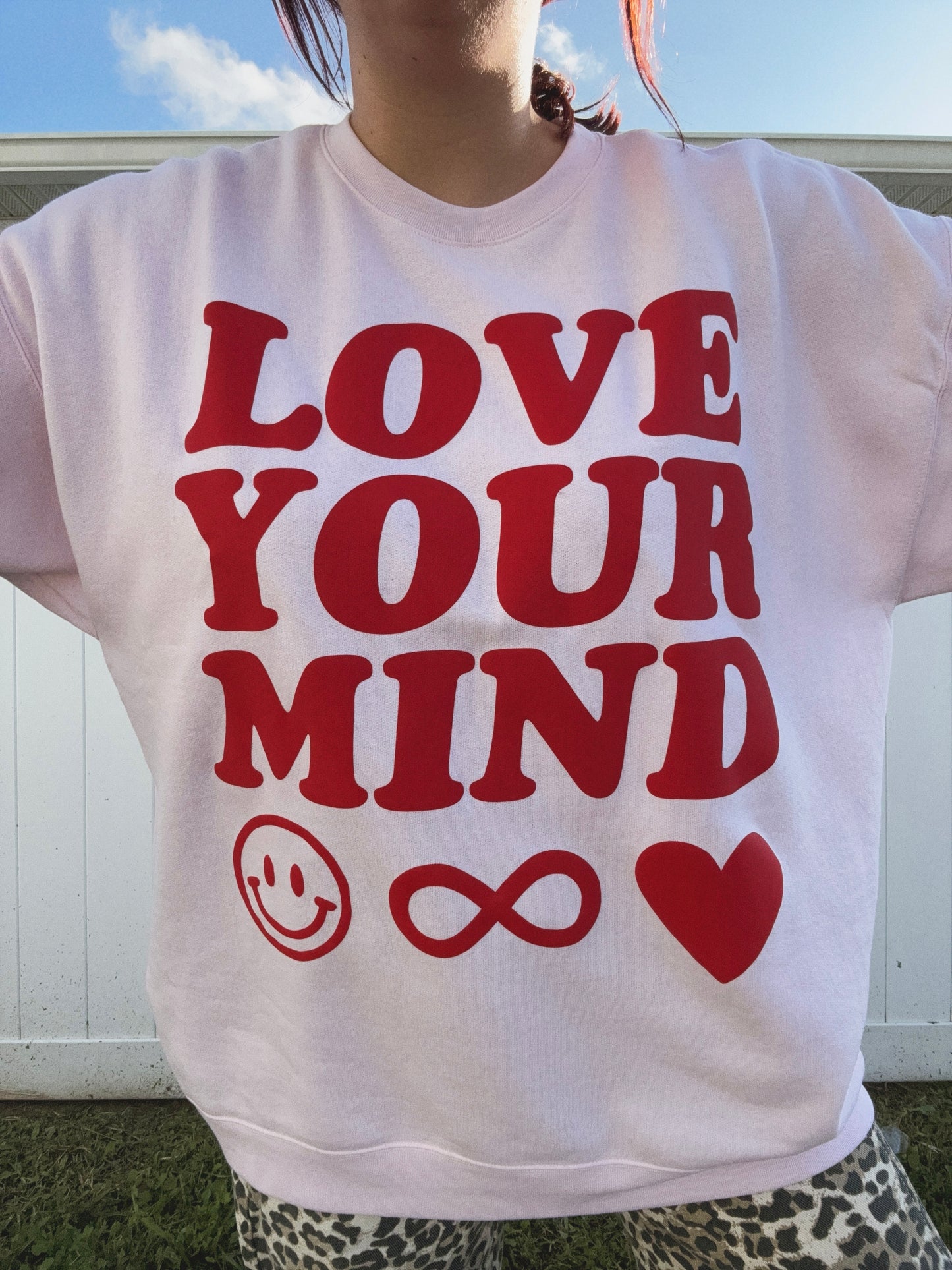 Love Your Mind Puff Print Sweatshirt