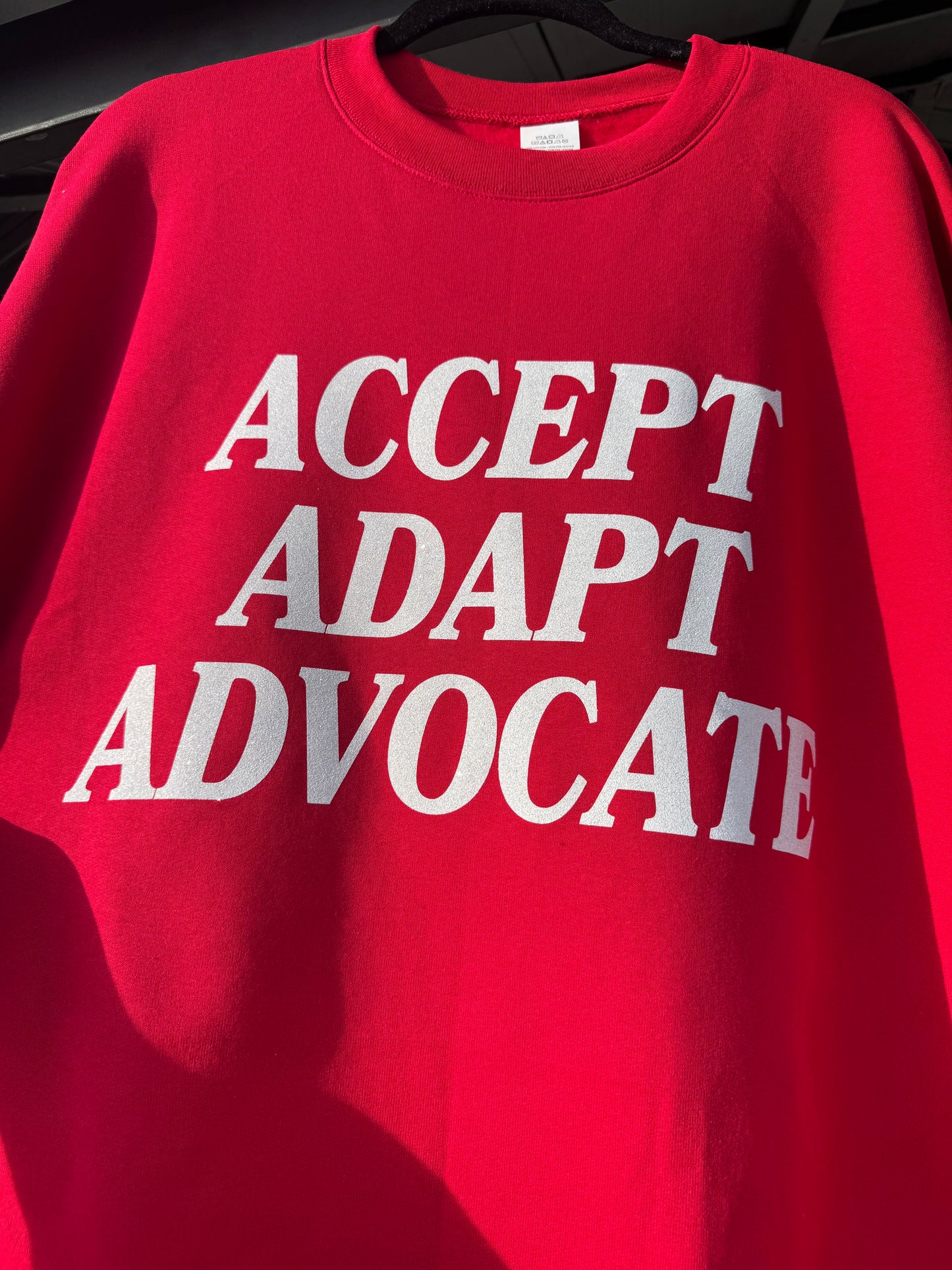 Unisex Accept, Adapt, Advocate Glitter Sweatshirt