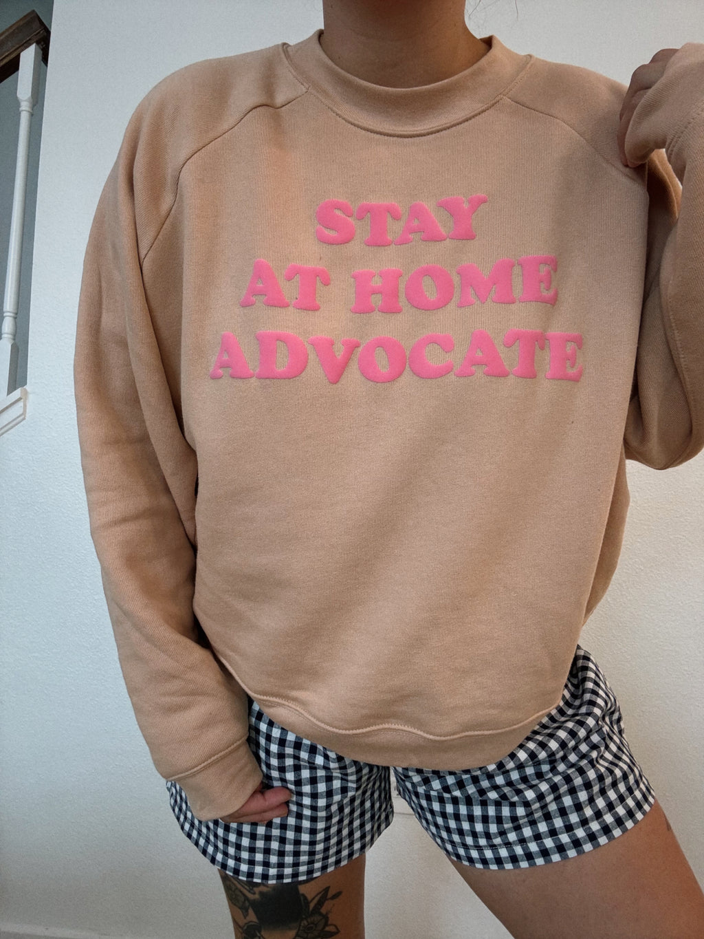Ladies “Stay At Home Advocate” Puff Sweatshirt