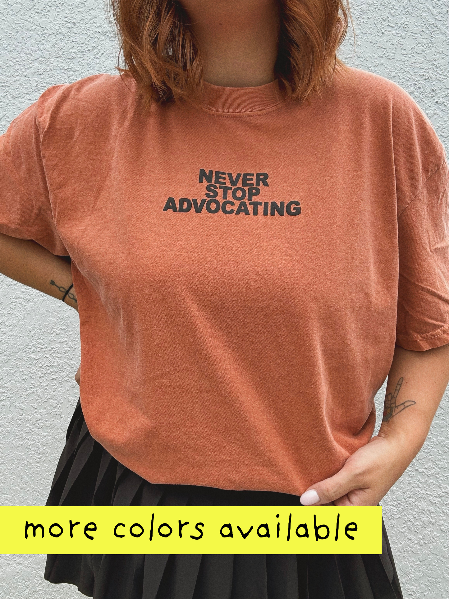 Unisex Never Stop Advocating Puff Print T-Shirt