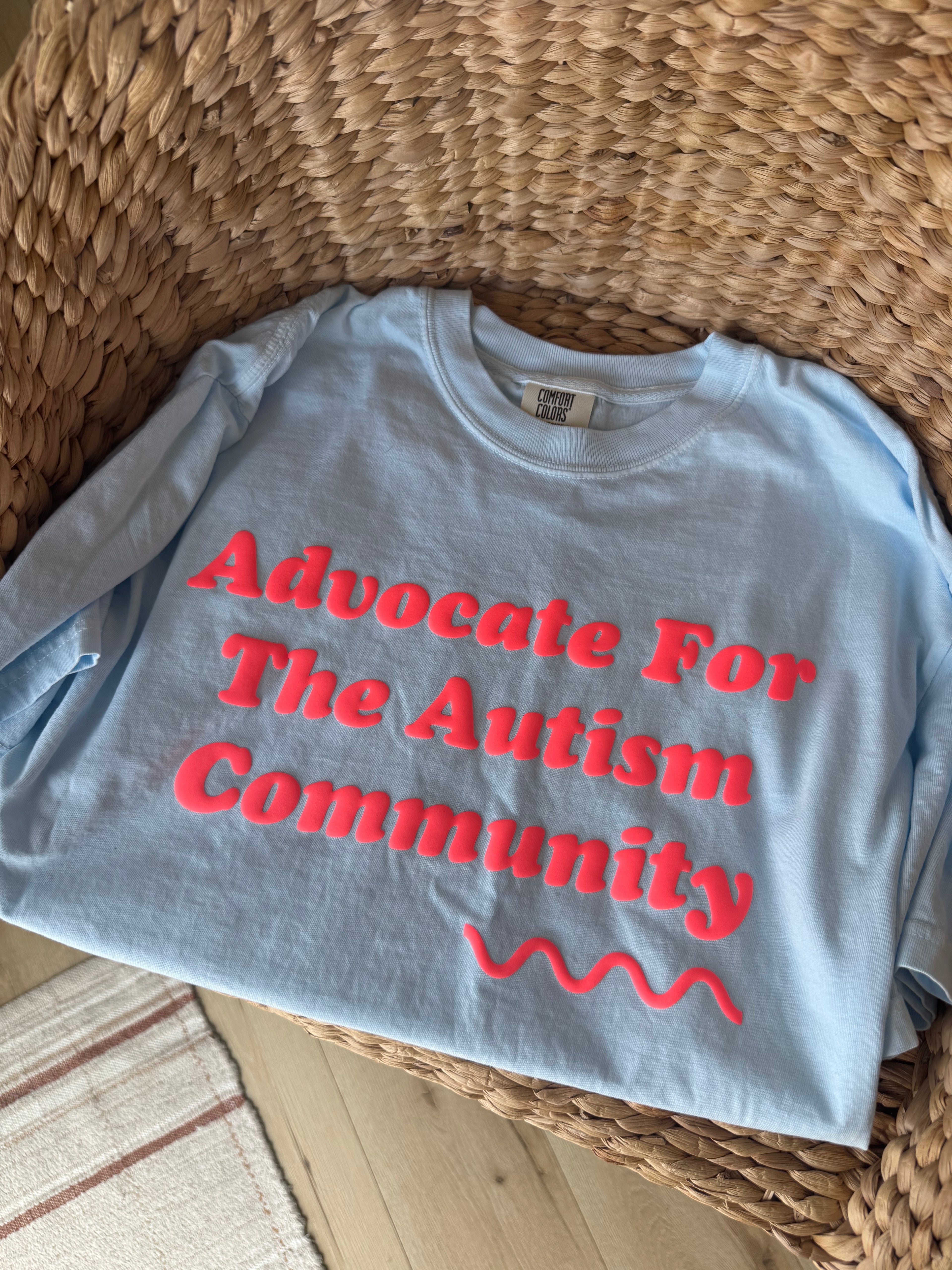 Unisex "Advocate For The Autism Community" Puff Print T-Shirt