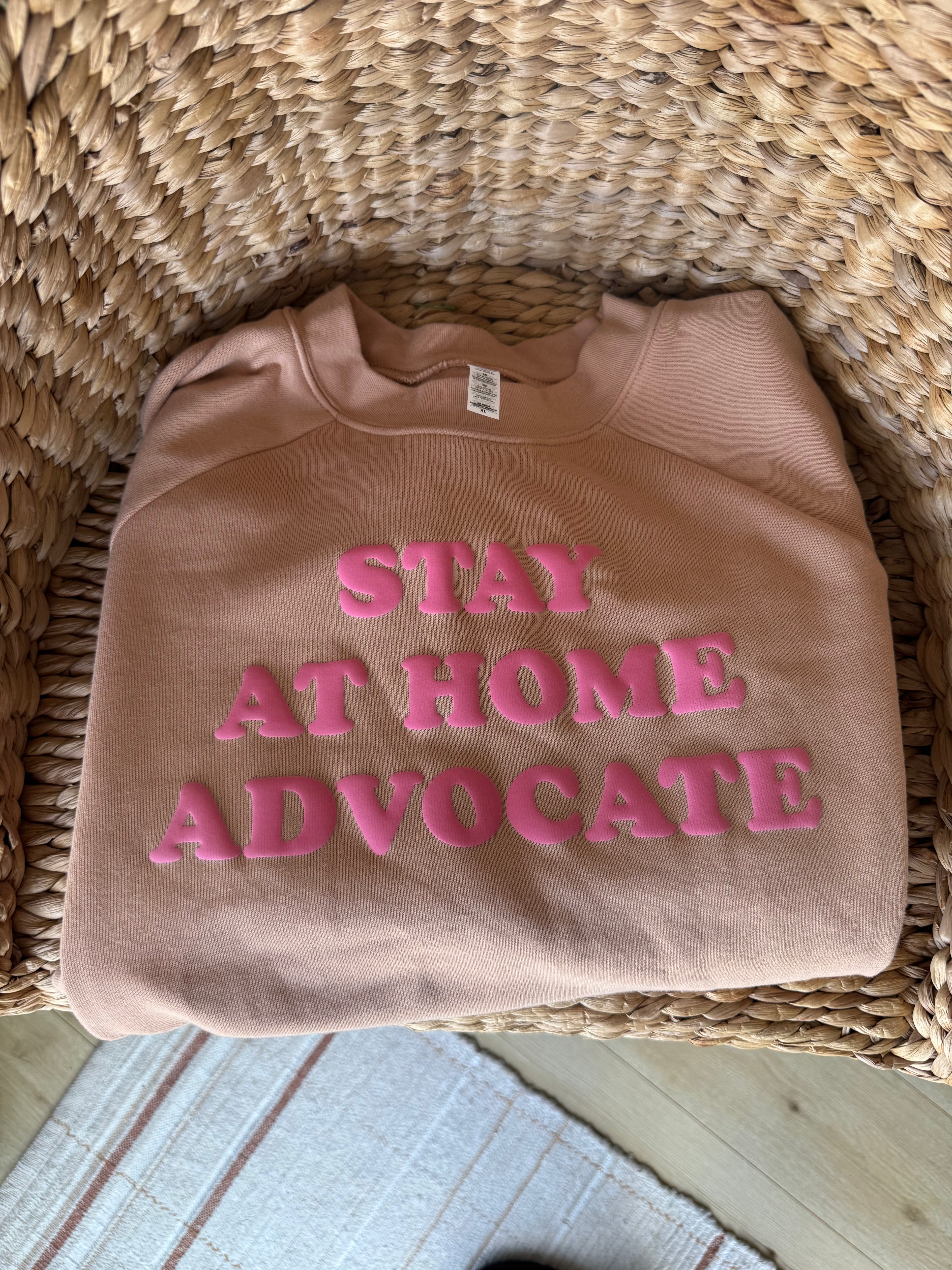 Ladies “Stay At Home Advocate” Puff Sweatshirt