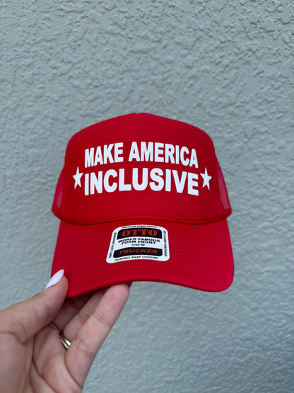 Make America Inclusive Puff Trucker Hat