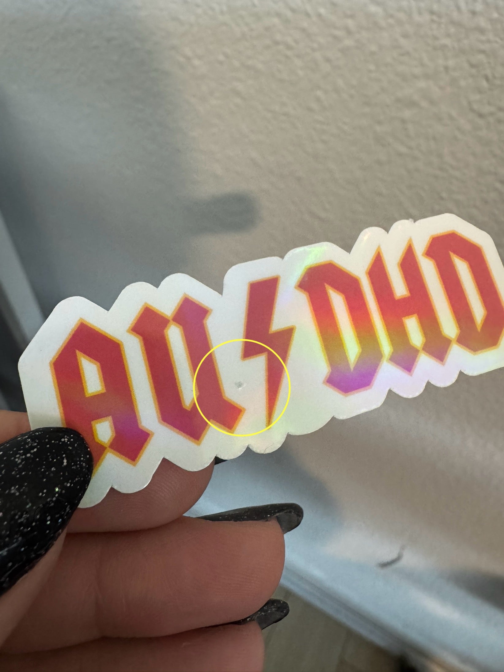 Imperfect "AUDHD Holographic Sticker"