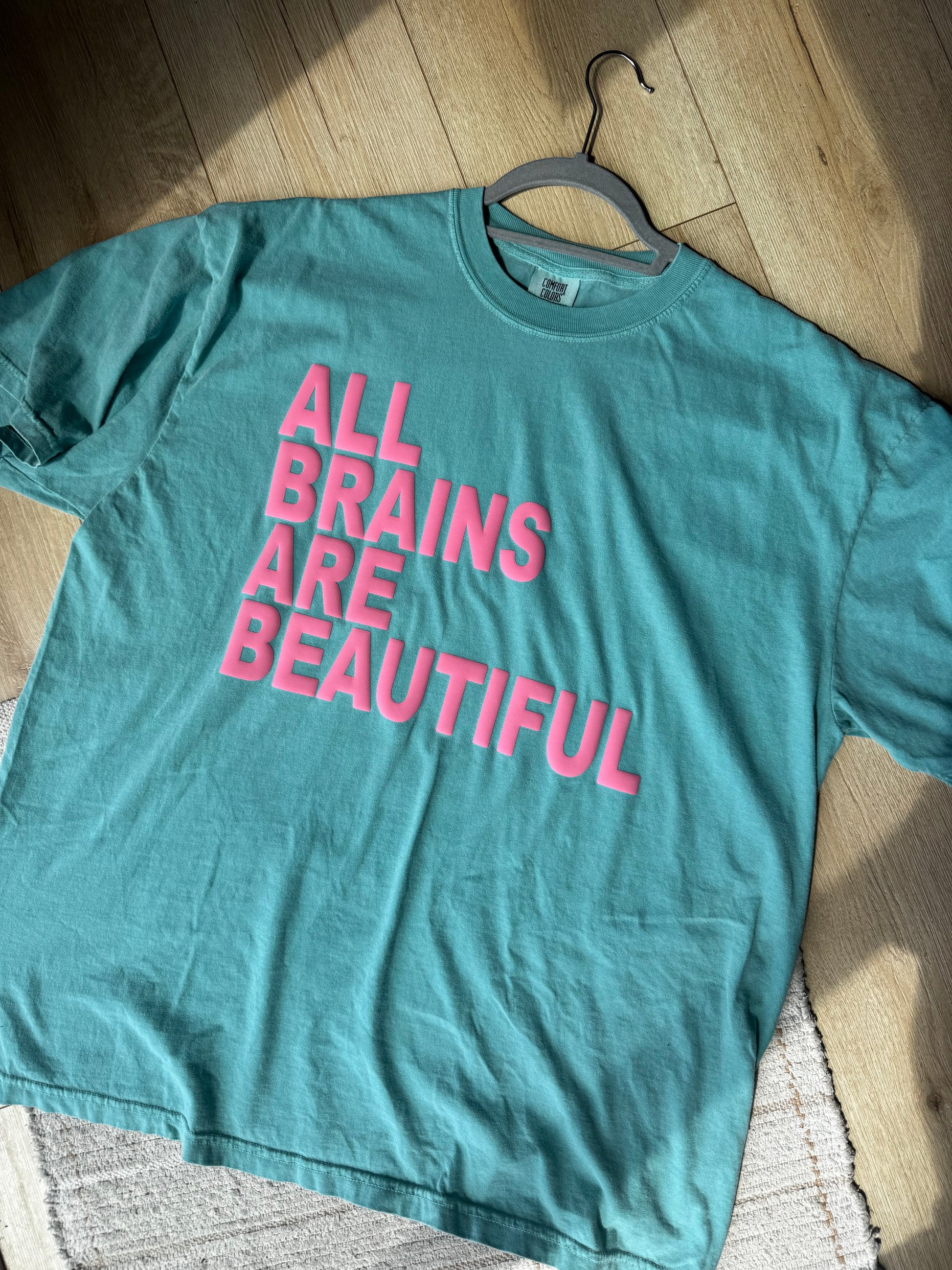 All Brains Are Beautiful Puff Print T-Shirt