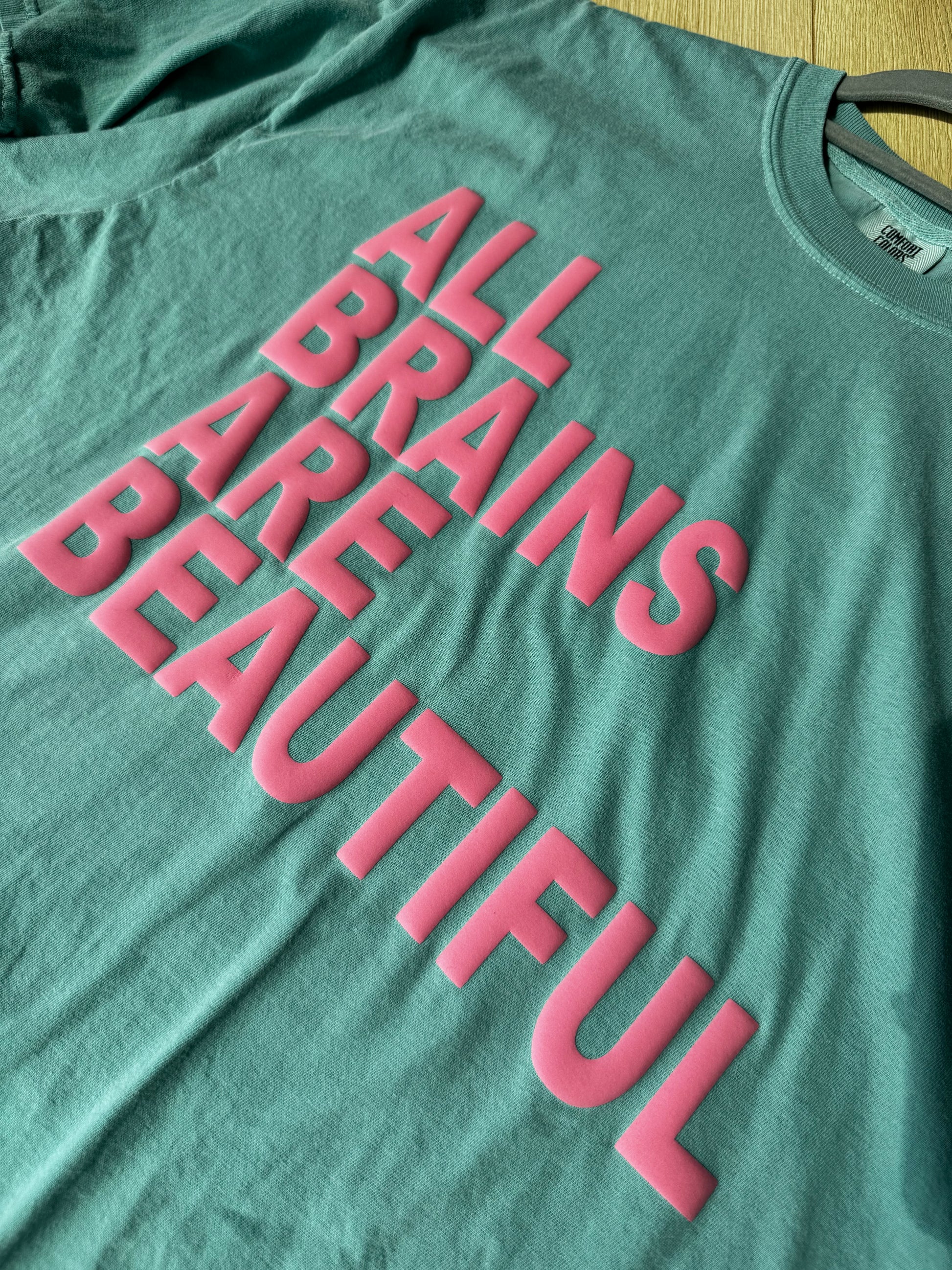 All Brains Are Beautiful Puff Print T-Shirt