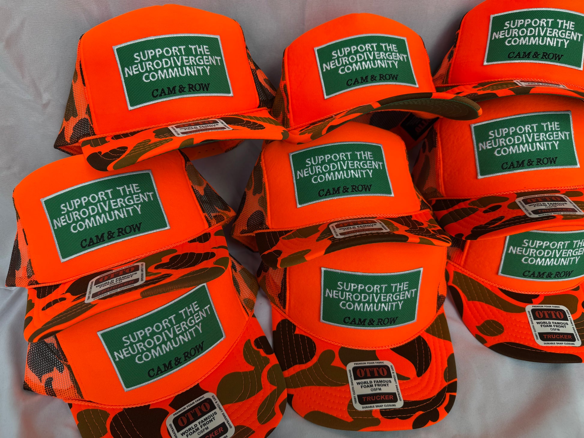 Support The Neurodivergent Community Camo Trucker