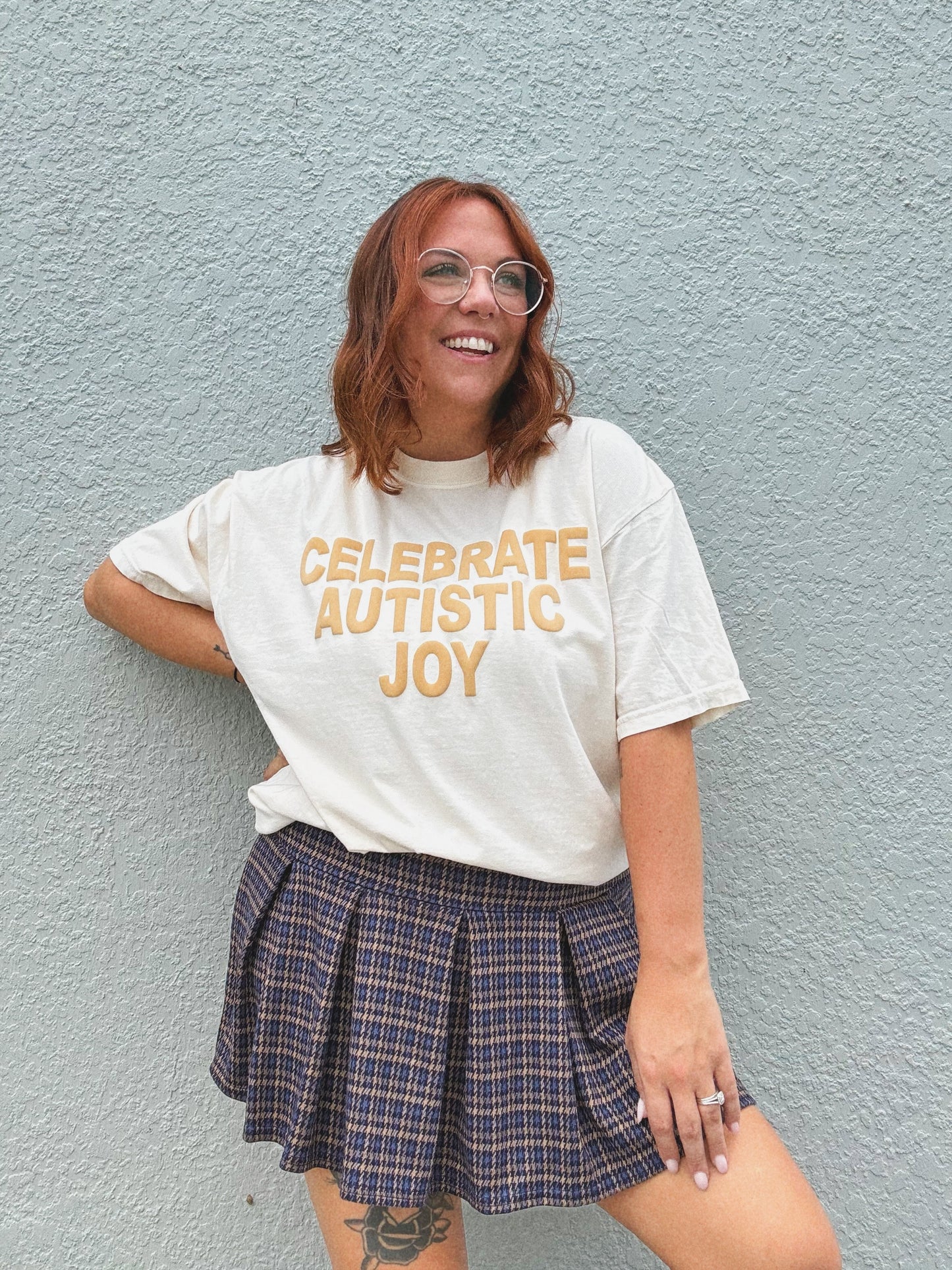 Unisex Celebrate Autistic Joy Puff Print T-Shirt