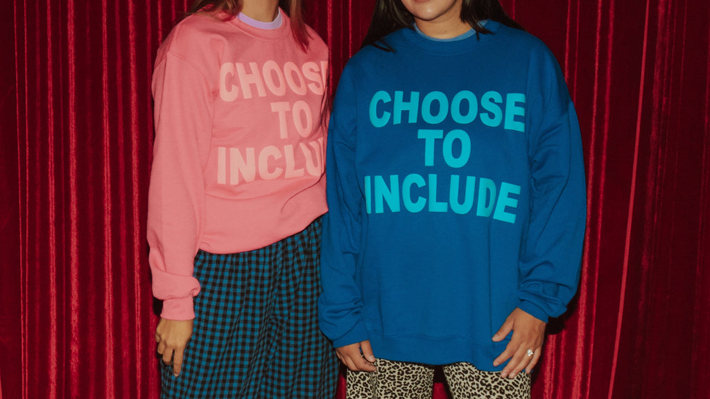 Unisex Royal "Choose To Include" Puff Print Sweatshirt