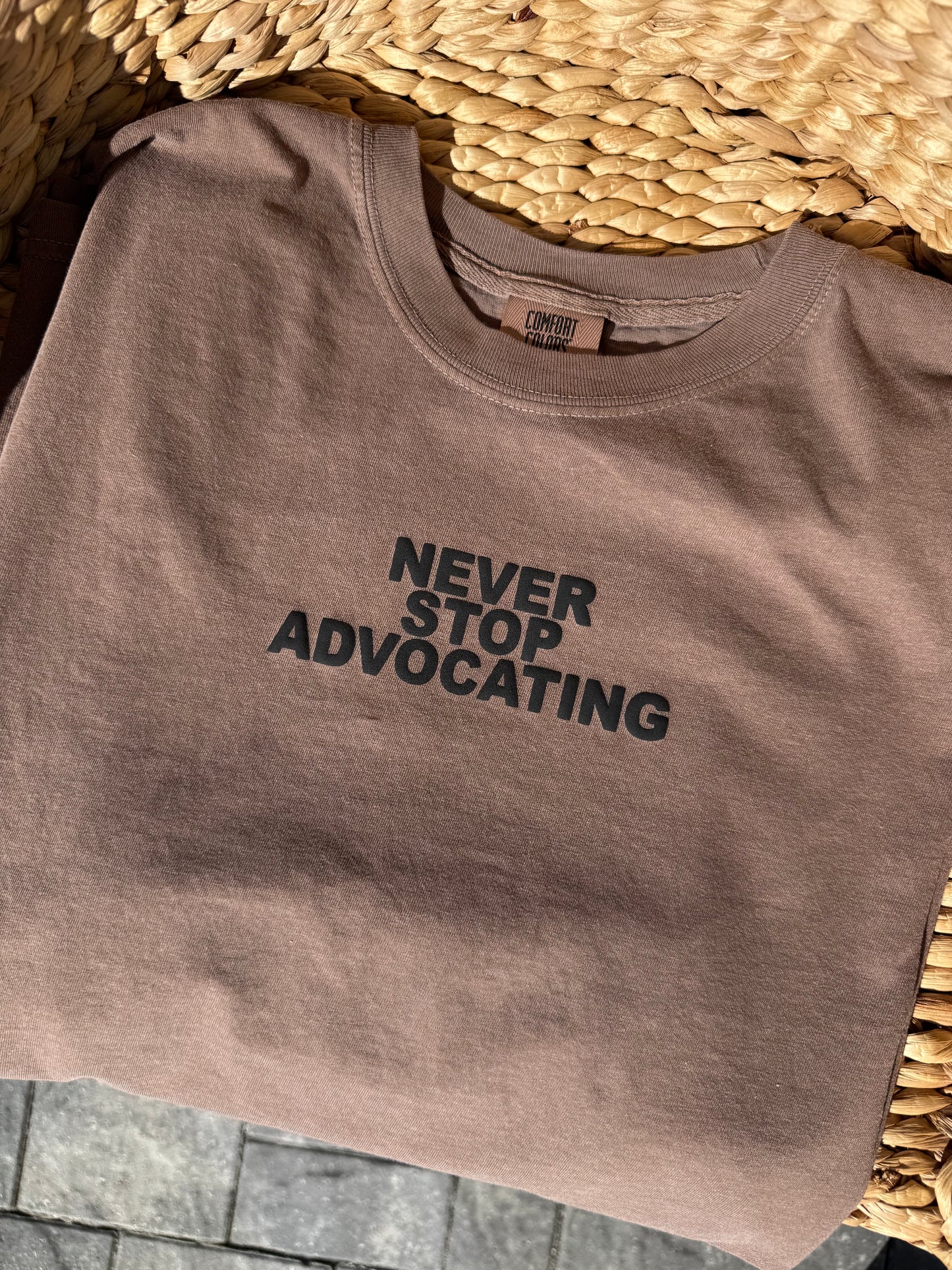 Unisex Never Stop Advocating Puff Print T-Shirt