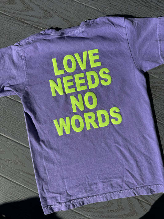 Toddler + Youth Love Needs No Words Puff Print T-Shirt