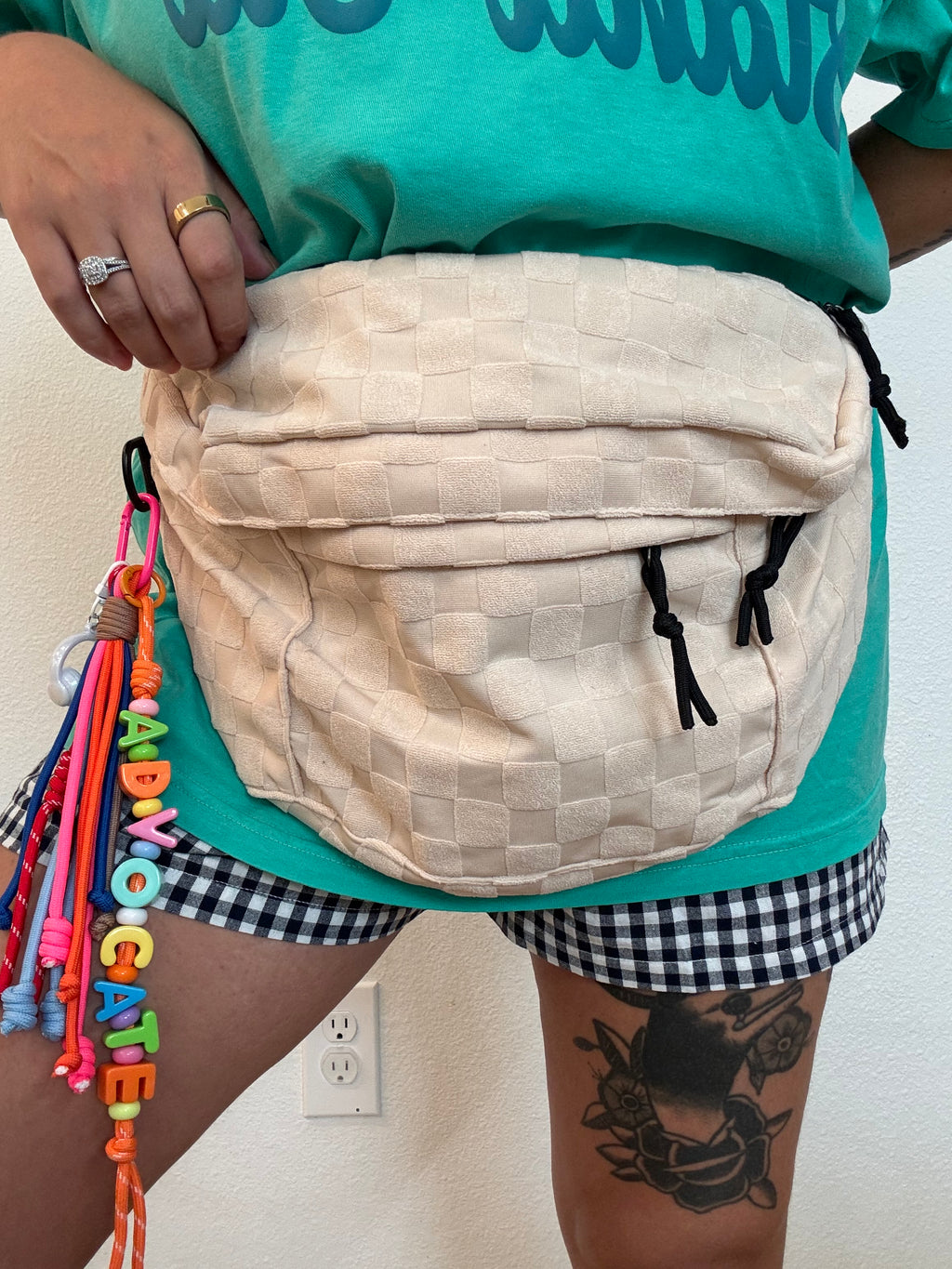 Checkered Bag w/ Advocate Rope Charm