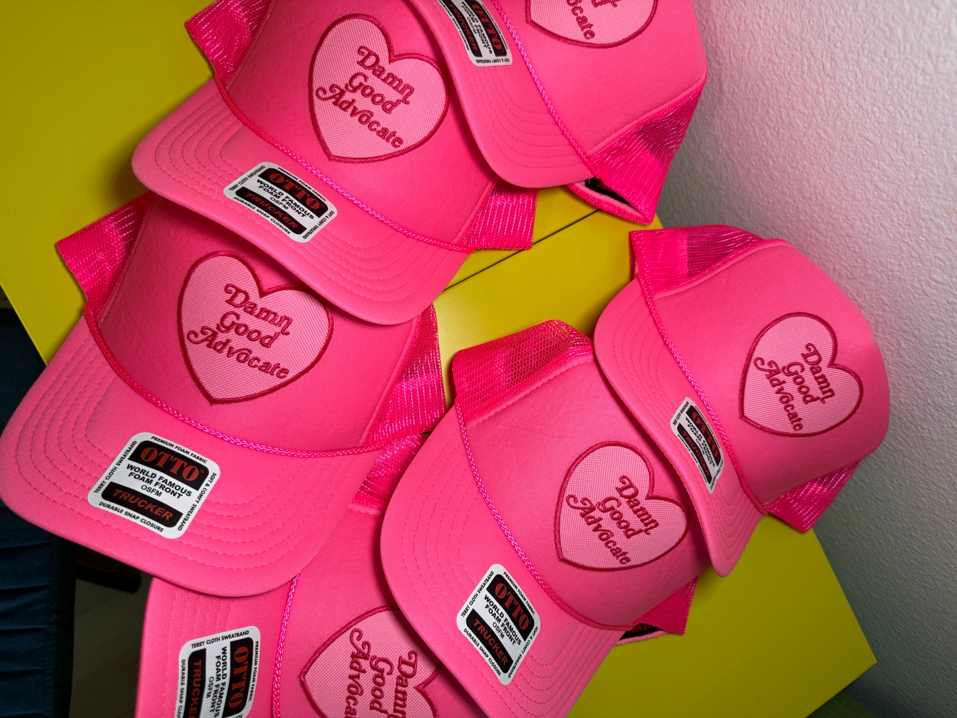Damn Good Advocate Neon Pink Patch Trucker