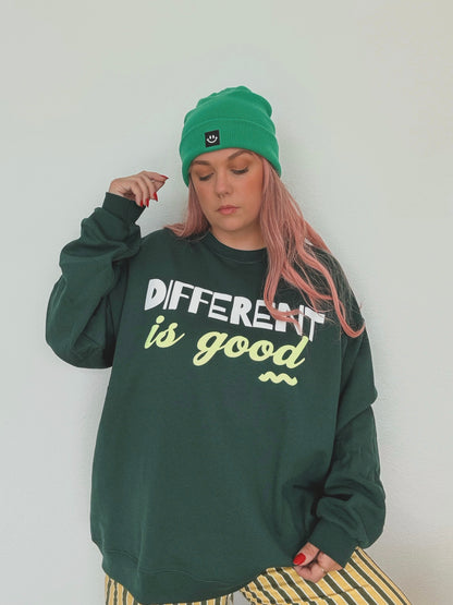 The Hailea "Different Is Good" Unisex Puff Print Sweatshirt