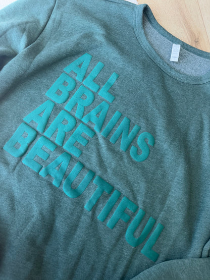 All Brains Are Beautiful Oversized Puff Print Sweatshirt