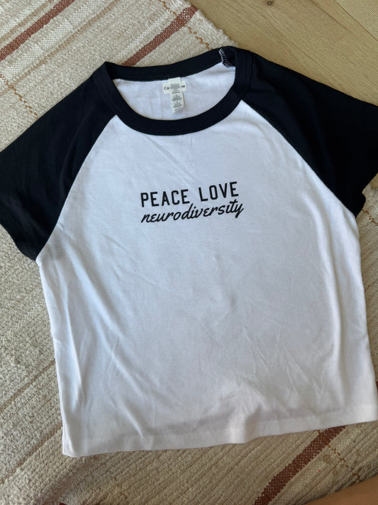 Peace Love Neurodiversity Baby Tee