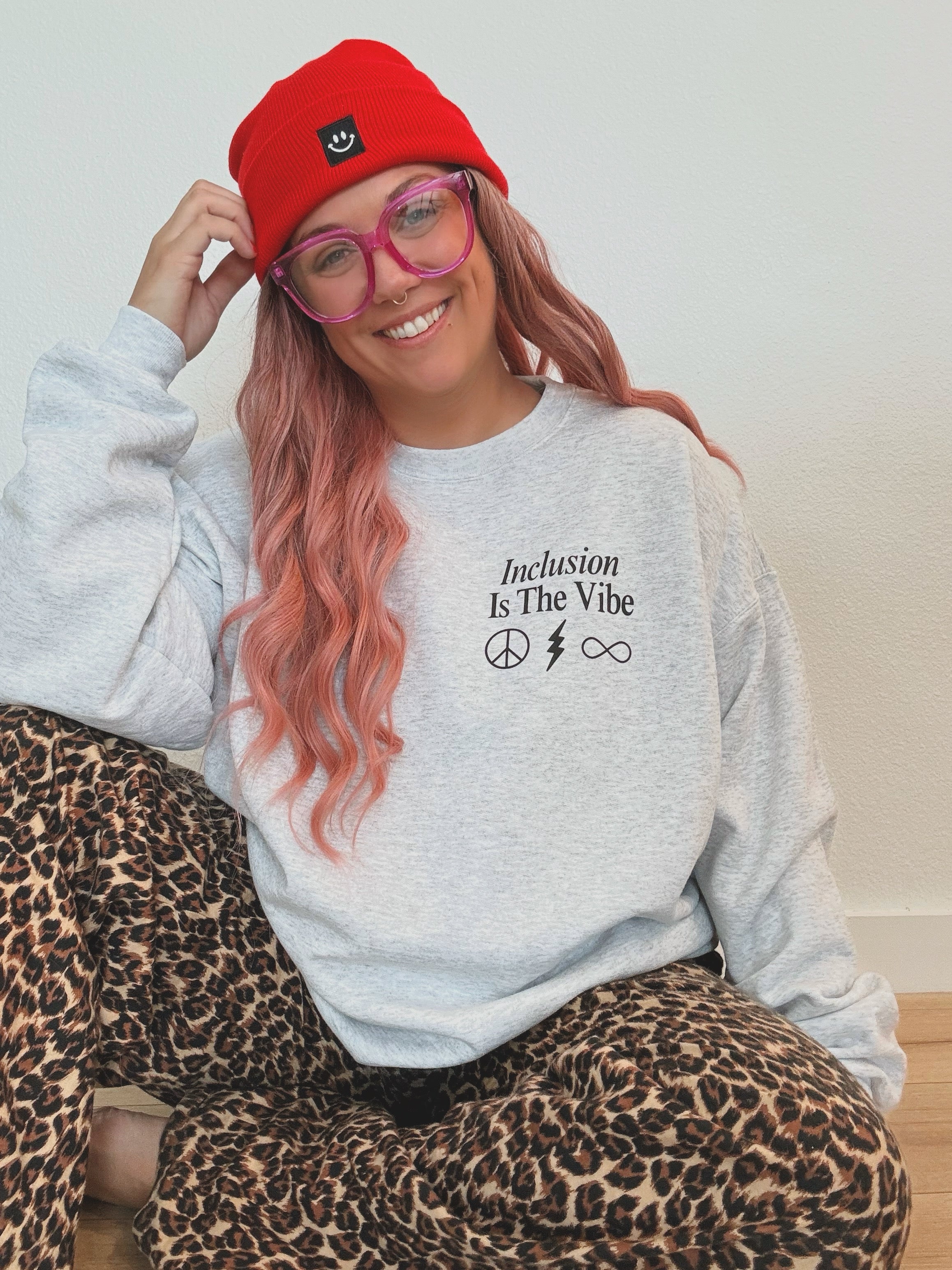 Unisex "Be Inclusive" Puff Print Sweatshirt