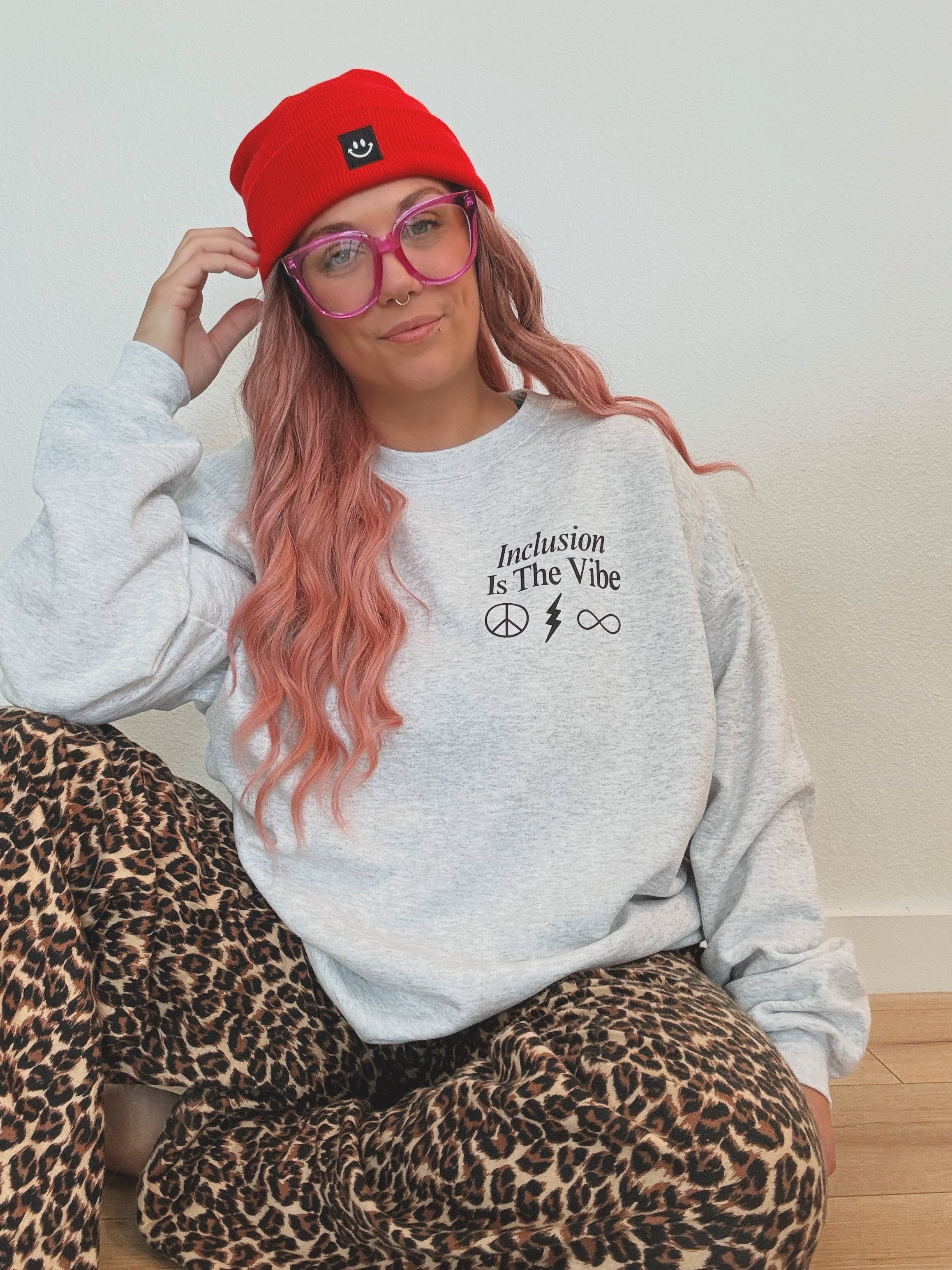 Unisex "Be Inclusive" Puff Print Sweatshirt