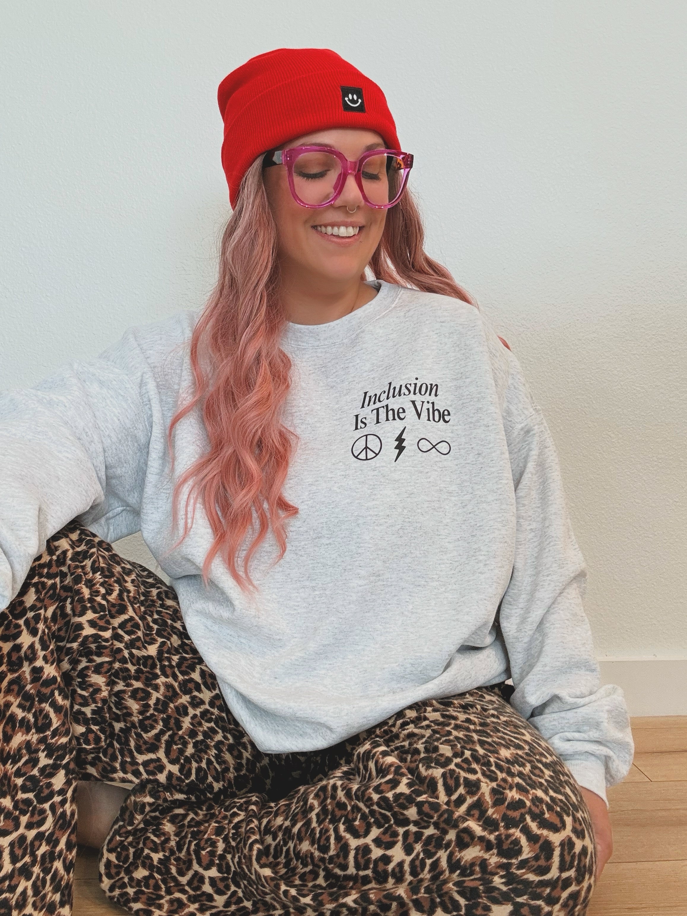 Unisex "Be Inclusive" Puff Print Sweatshirt