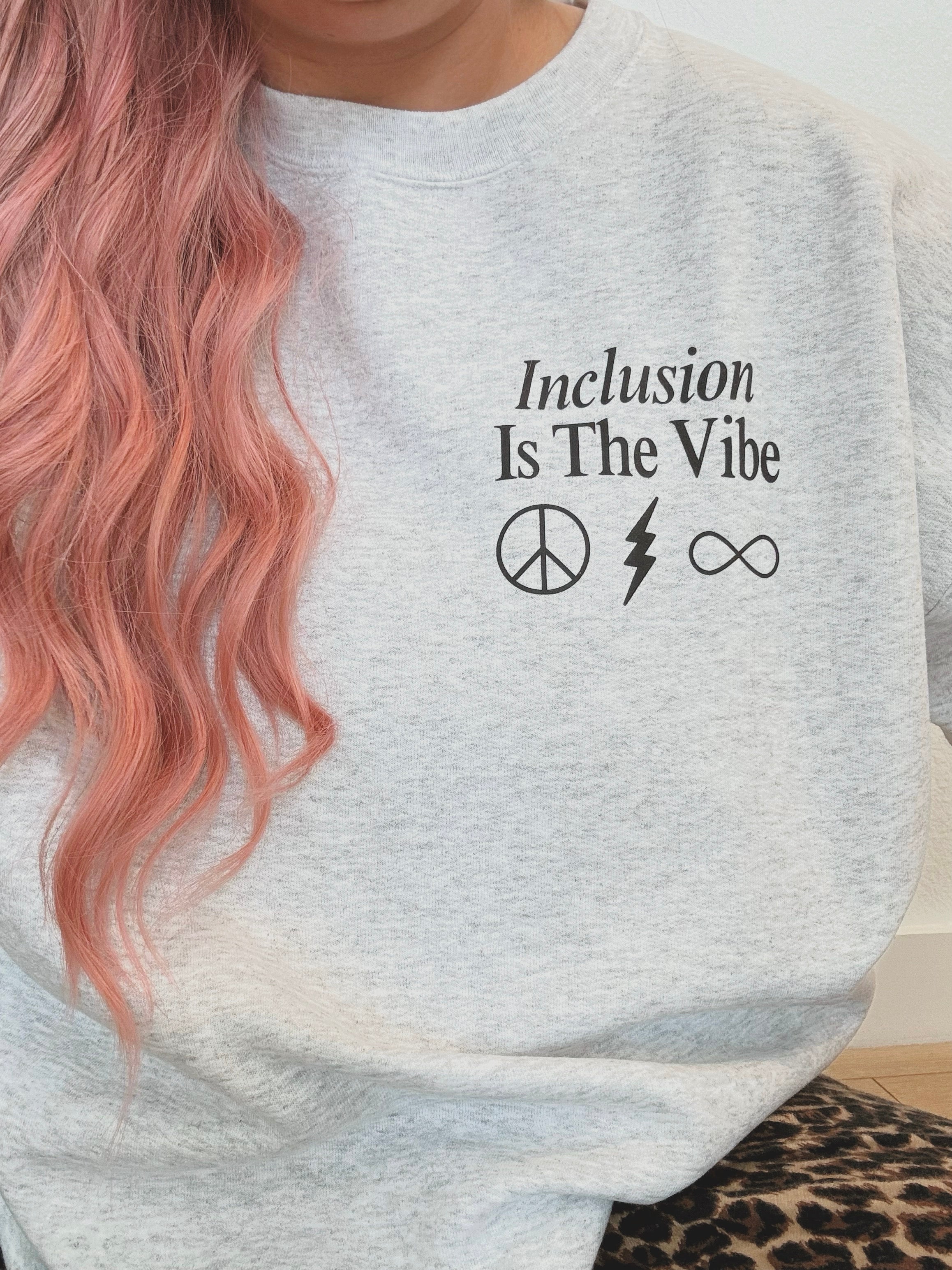 Unisex "Be Inclusive" Puff Print Sweatshirt
