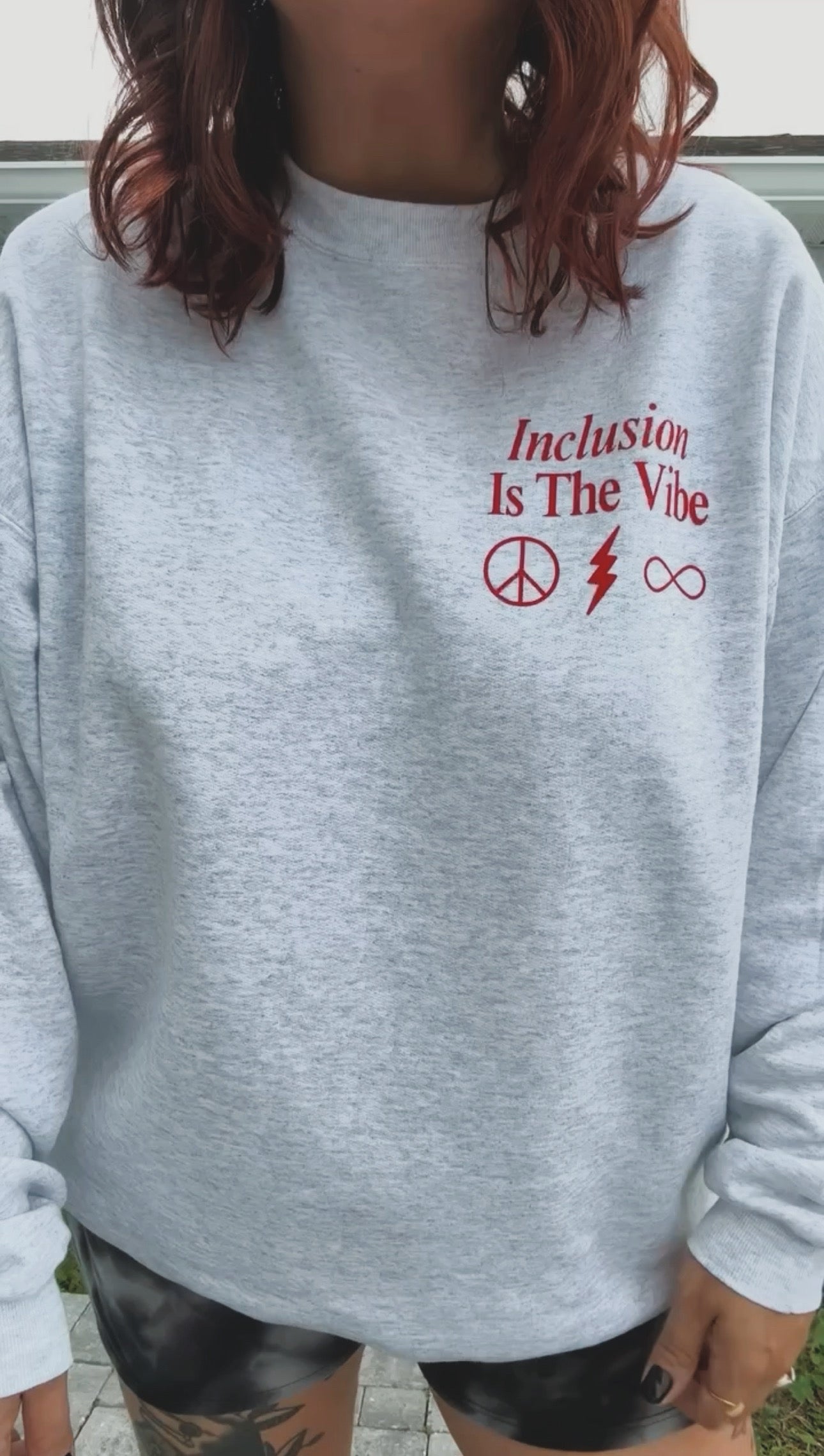 Unisex "Be Inclusive" Puff Print Sweatshirt