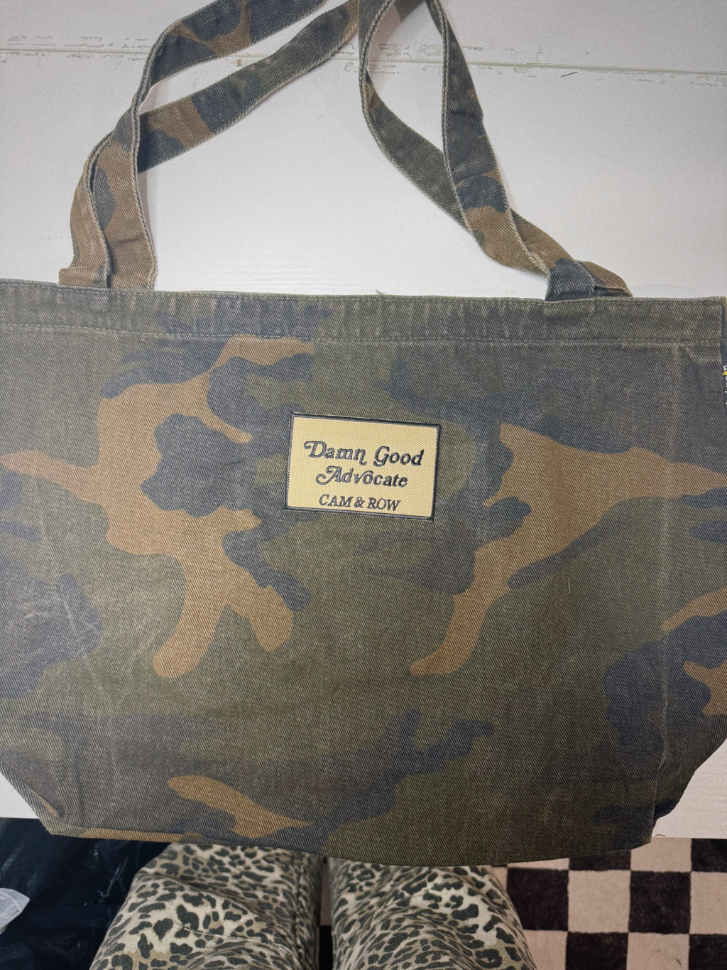 Oops!! "Damn Good Advocate" Camouflage Tote Bag
