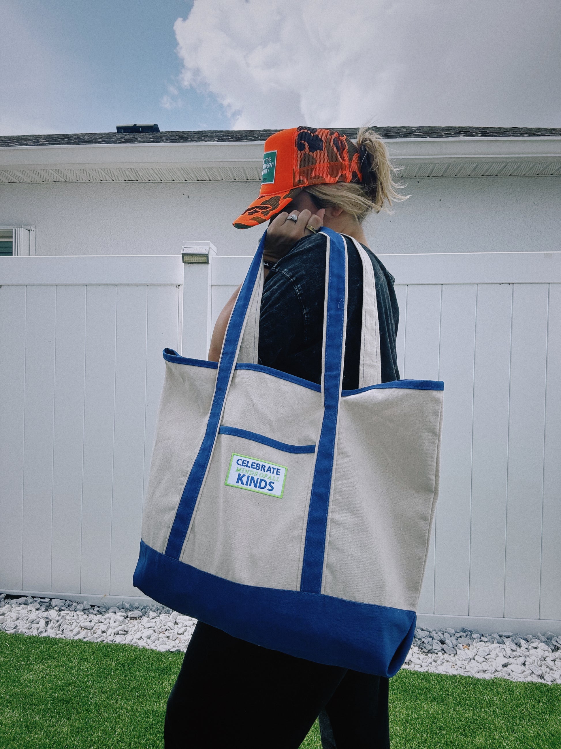 Jumbo Celebrate Minds Of All Kinds Patch Tote Bag