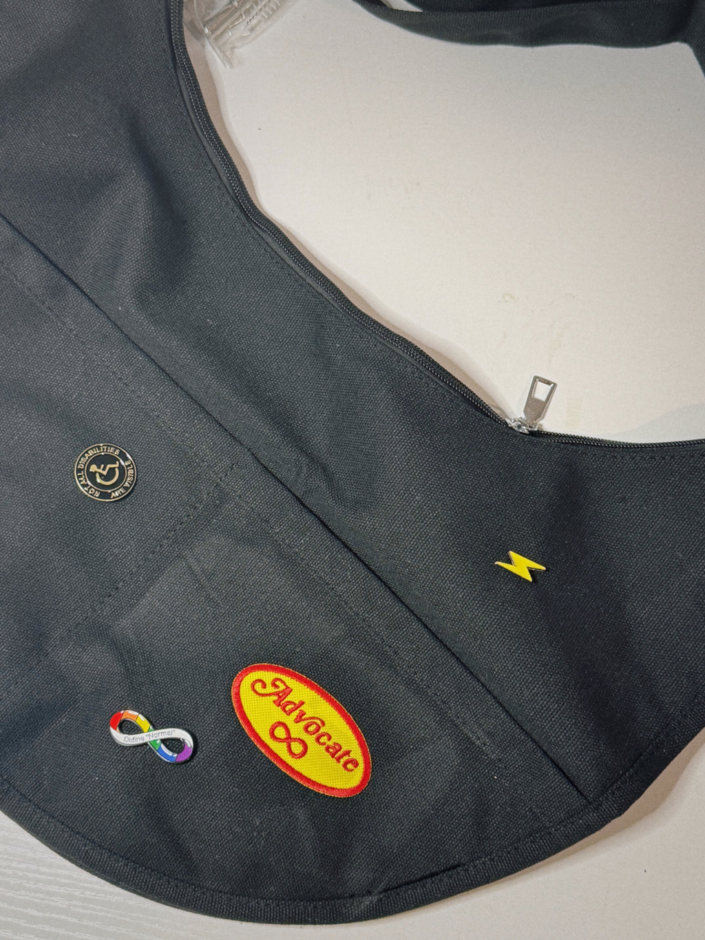 OOPS!!! "Advocate" Oversized Hobo Bag – with Enamel Pins