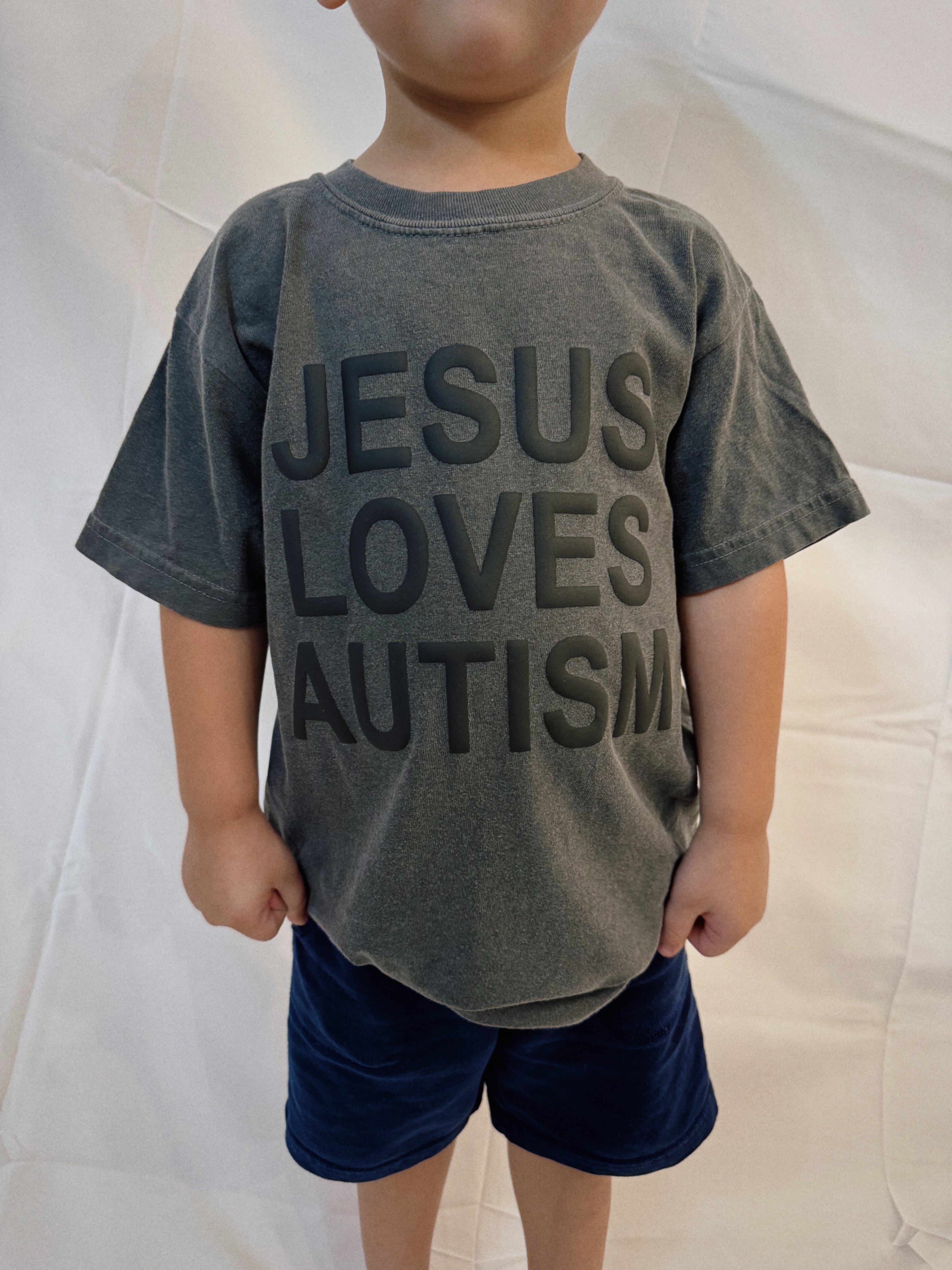 Toddler + Youth "Jesus Loves Autism" Pepper Puff Print T-Shirt