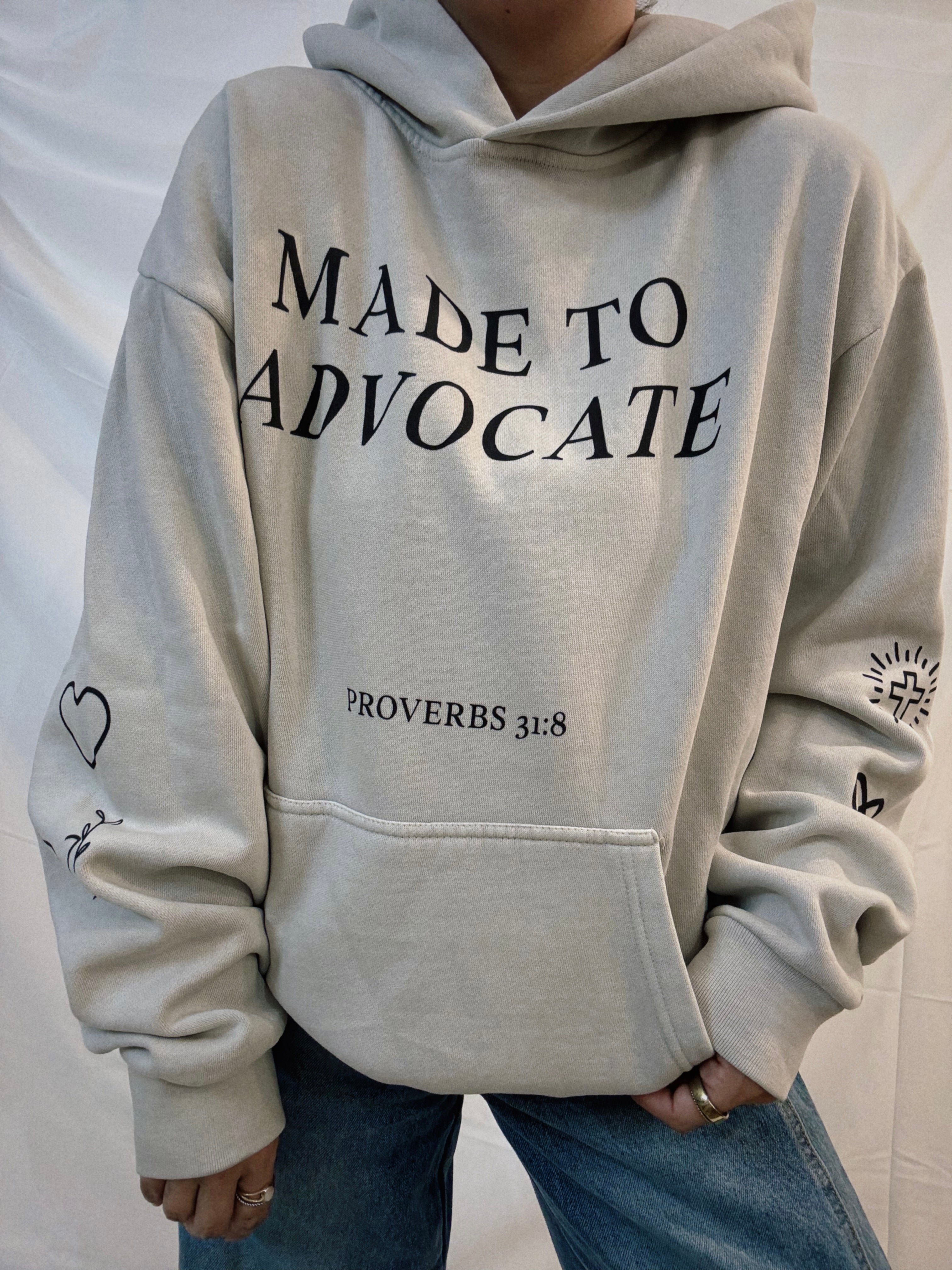 Unisex "Made To Advocate" Garment-Dyed Hoodie
