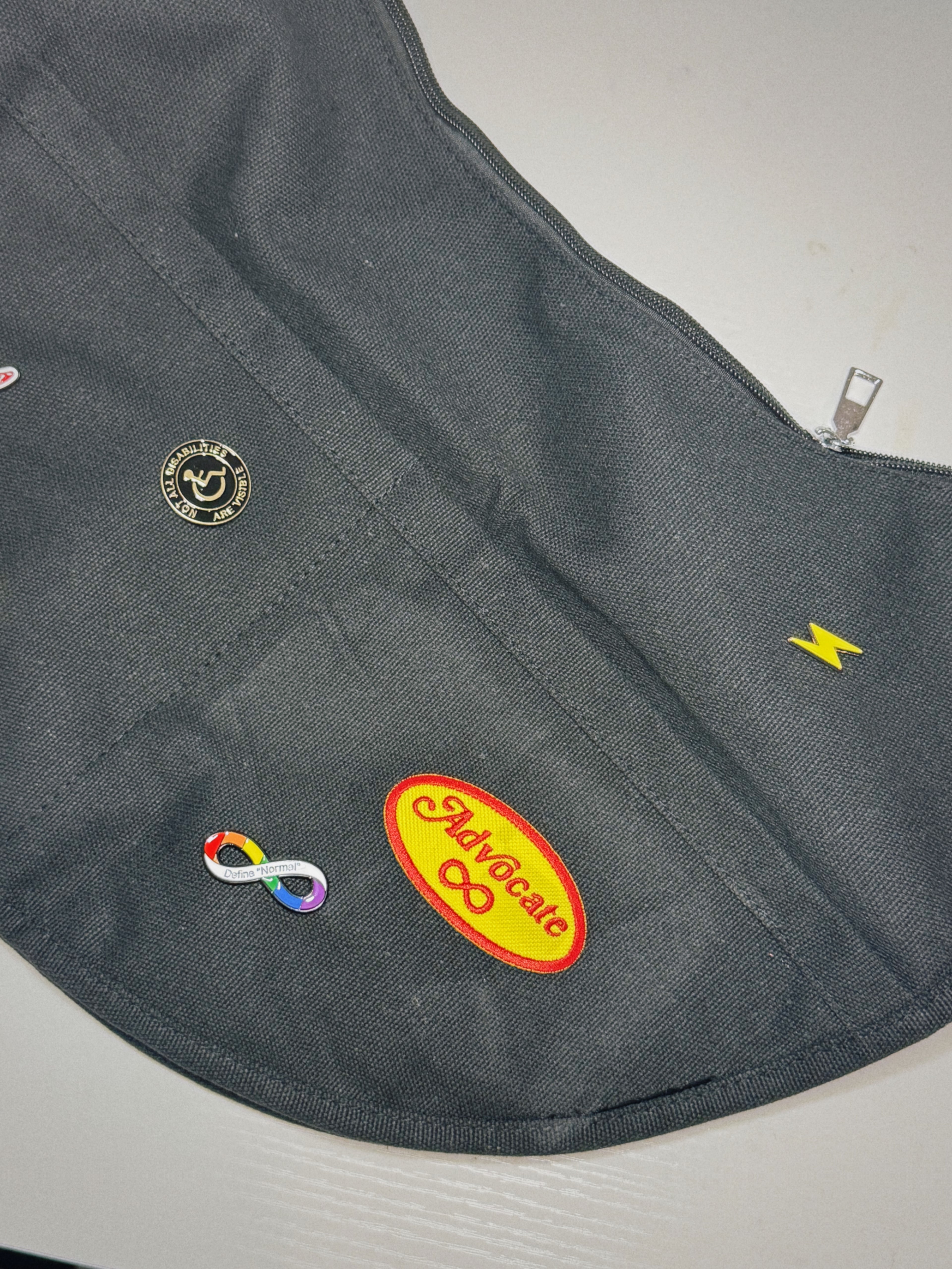 OOPS!!! "Advocate" Oversized Hobo Bag – with Enamel Pins