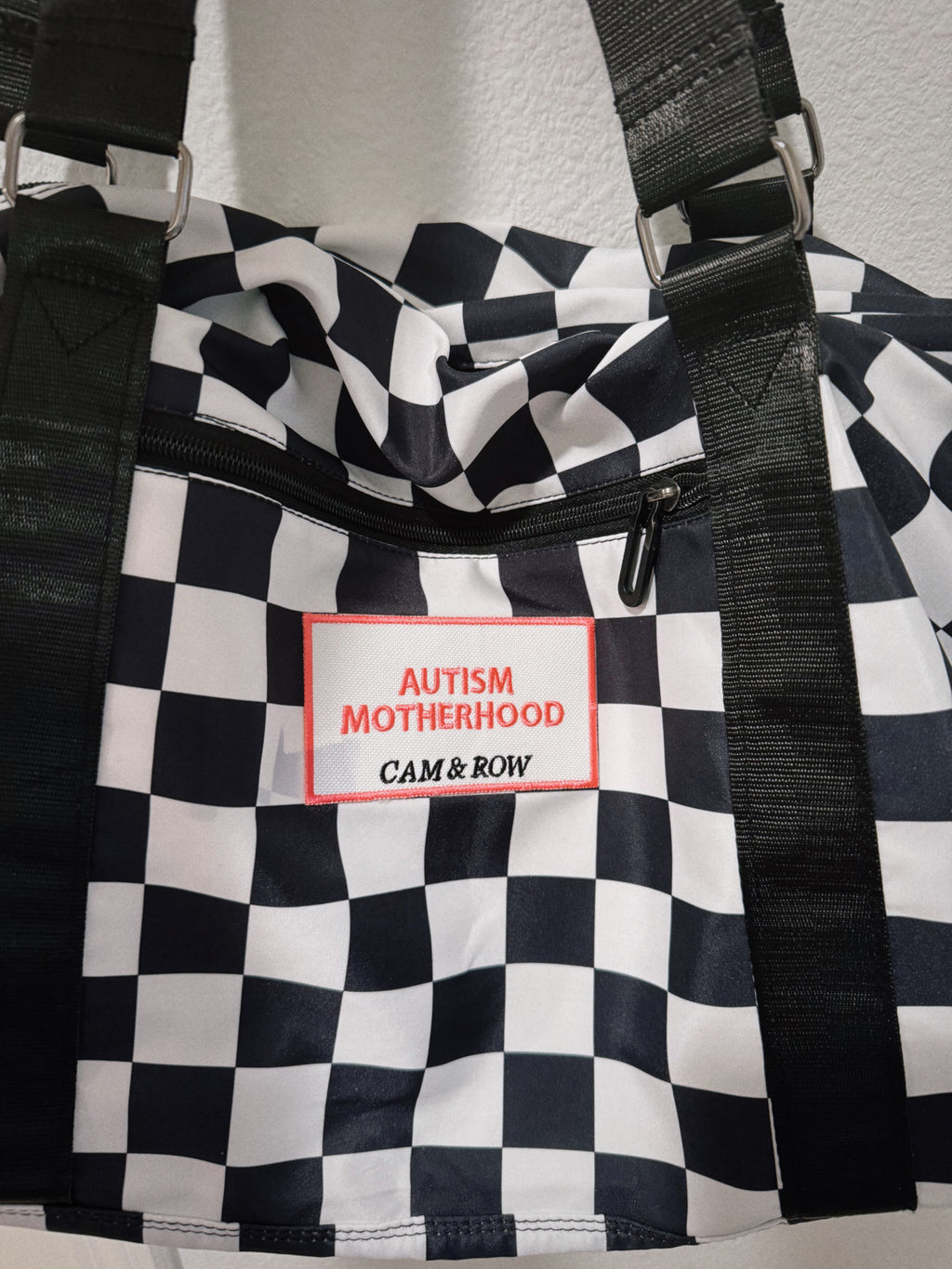 OOPS!! Check Duffle Travel Patch Bag