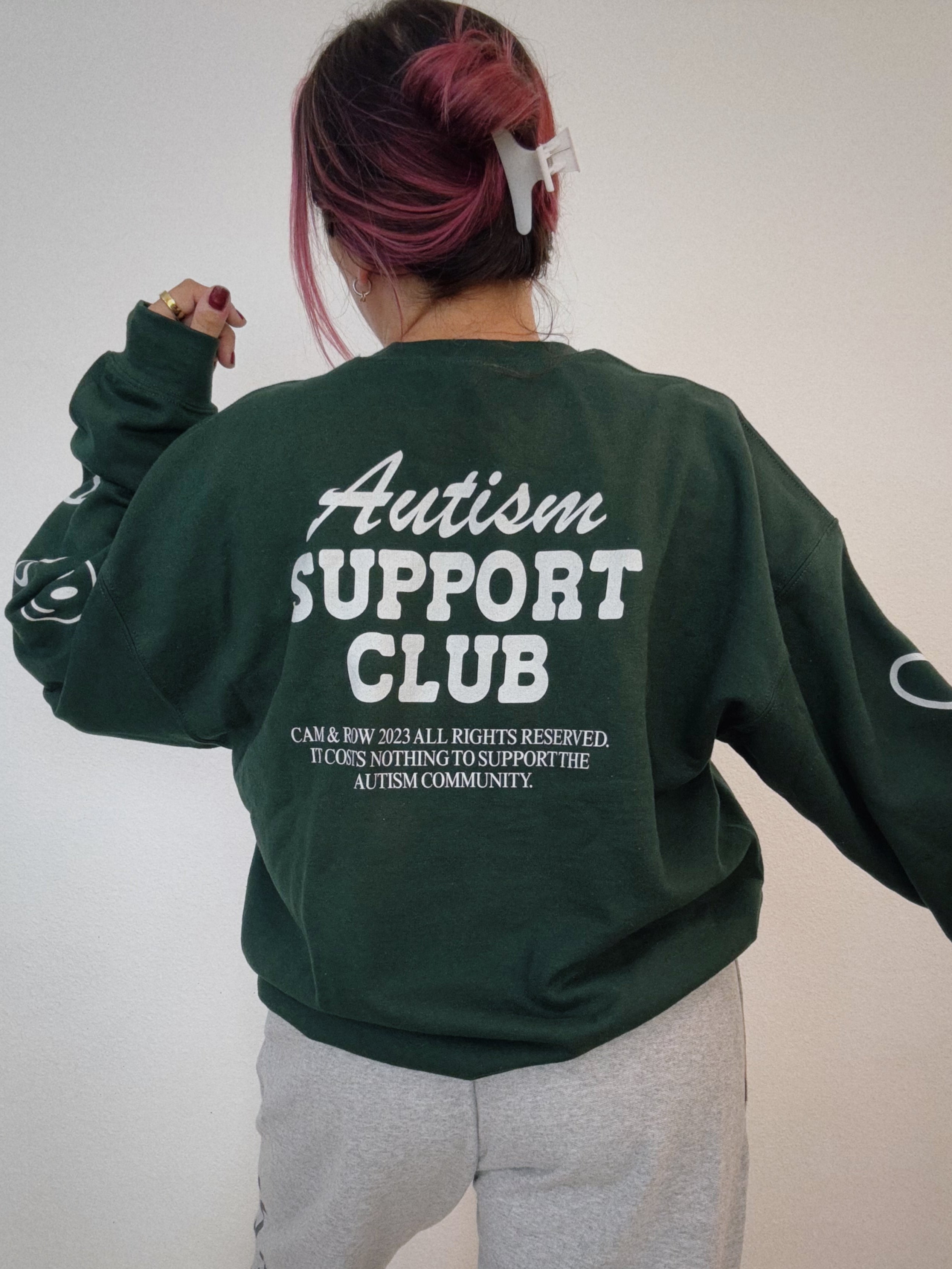 Unisex “Autism Support Club” Sweatshirt- Forest Green or Navy